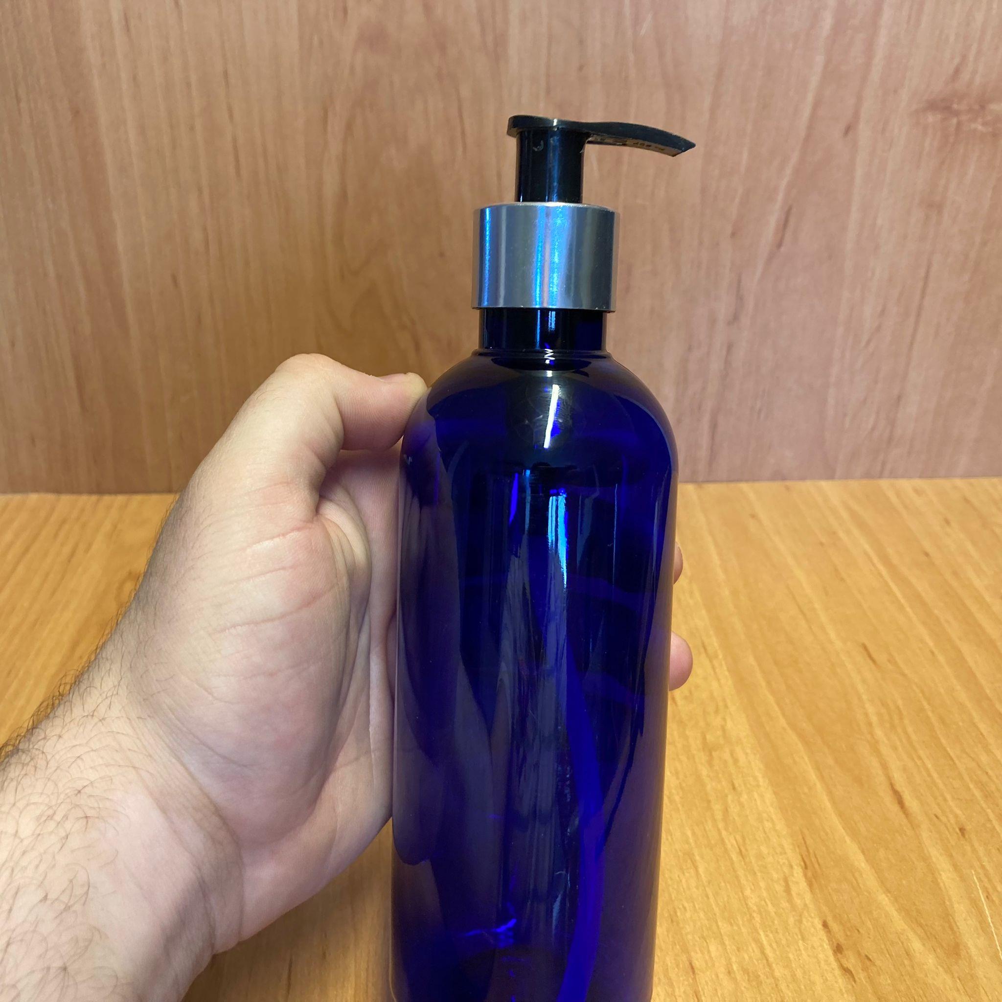 400 CC MAVİ PLASTİK ŞİŞE - GÜMÜŞ POMPALI - 400 ML MAVİ BOŞ PLASTİK ŞİŞE