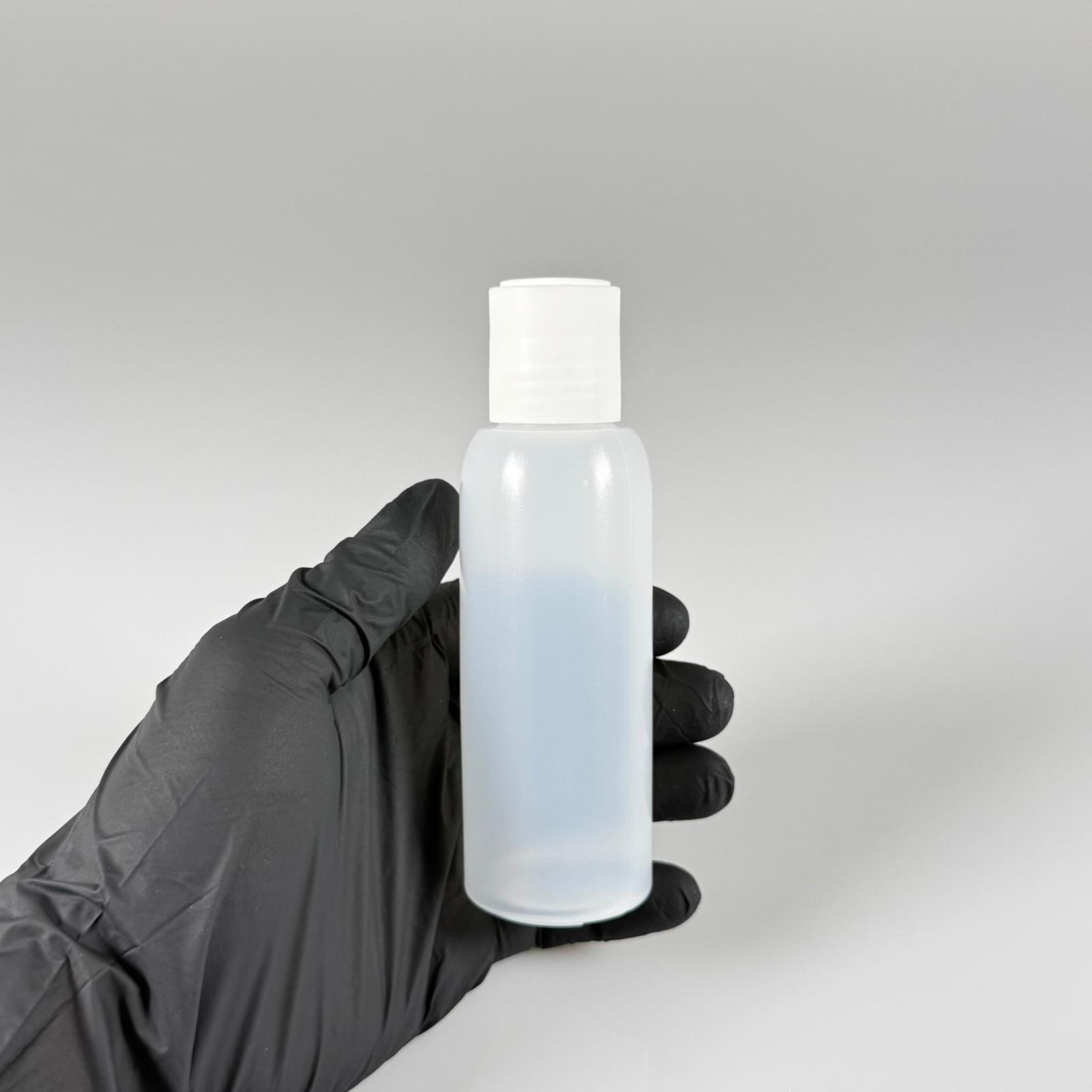 100 ML SIKILABİLİR YUMUŞAK PE PLASTİK ŞİŞE - BEYAZ DİSKTOP ŞAMPUAN KAPAKLI - 100 cc sos, yağ, kartuş, mürekkep vb için boş şişeler