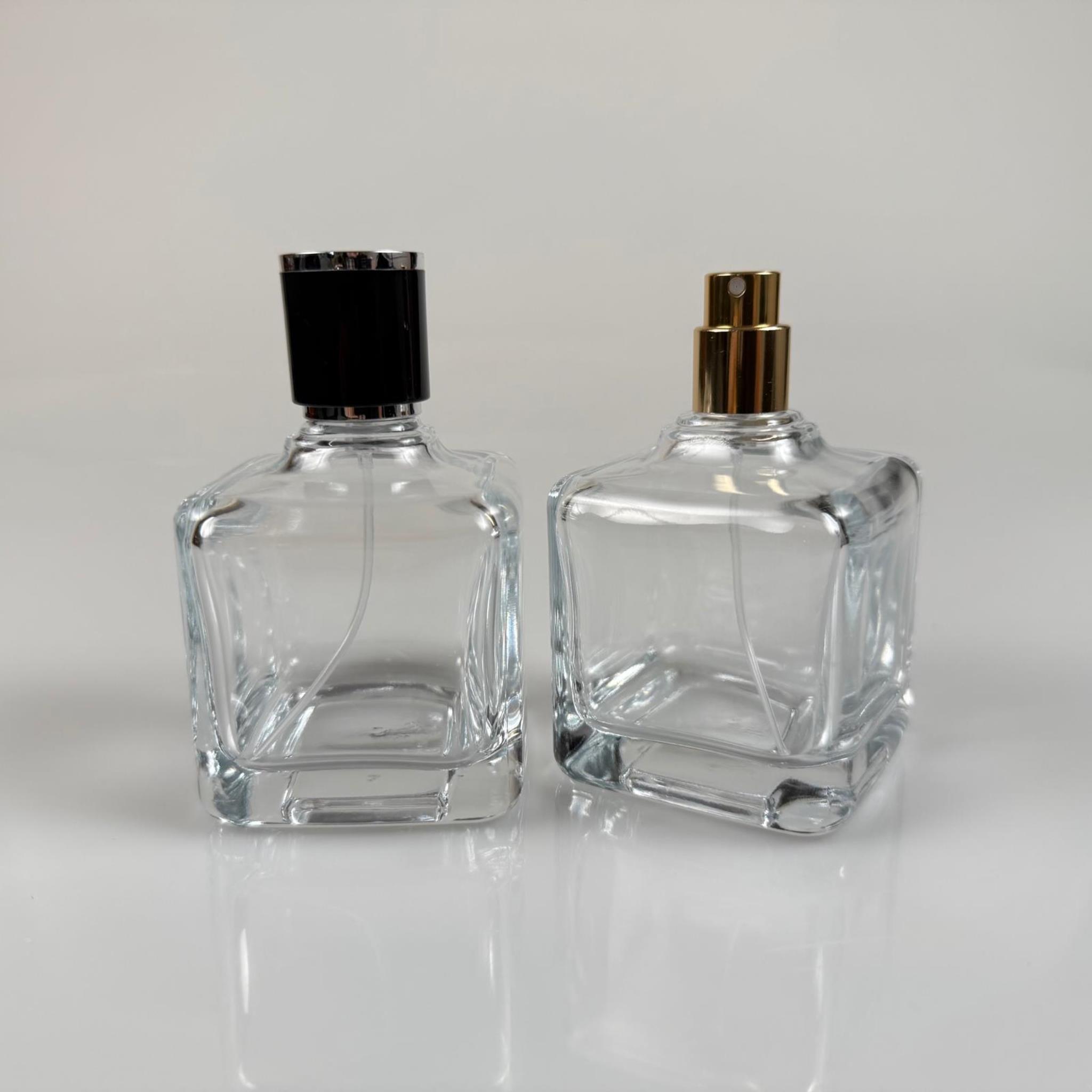 100 ML KARE MODEL LURA PARFÜM ŞİŞESİ - GOLD METAL SPREYLİ + GÜMÜŞ SİYAH KAPAKLI (AĞIZ 15 MM GEÇME KOLAY KAPAMA)