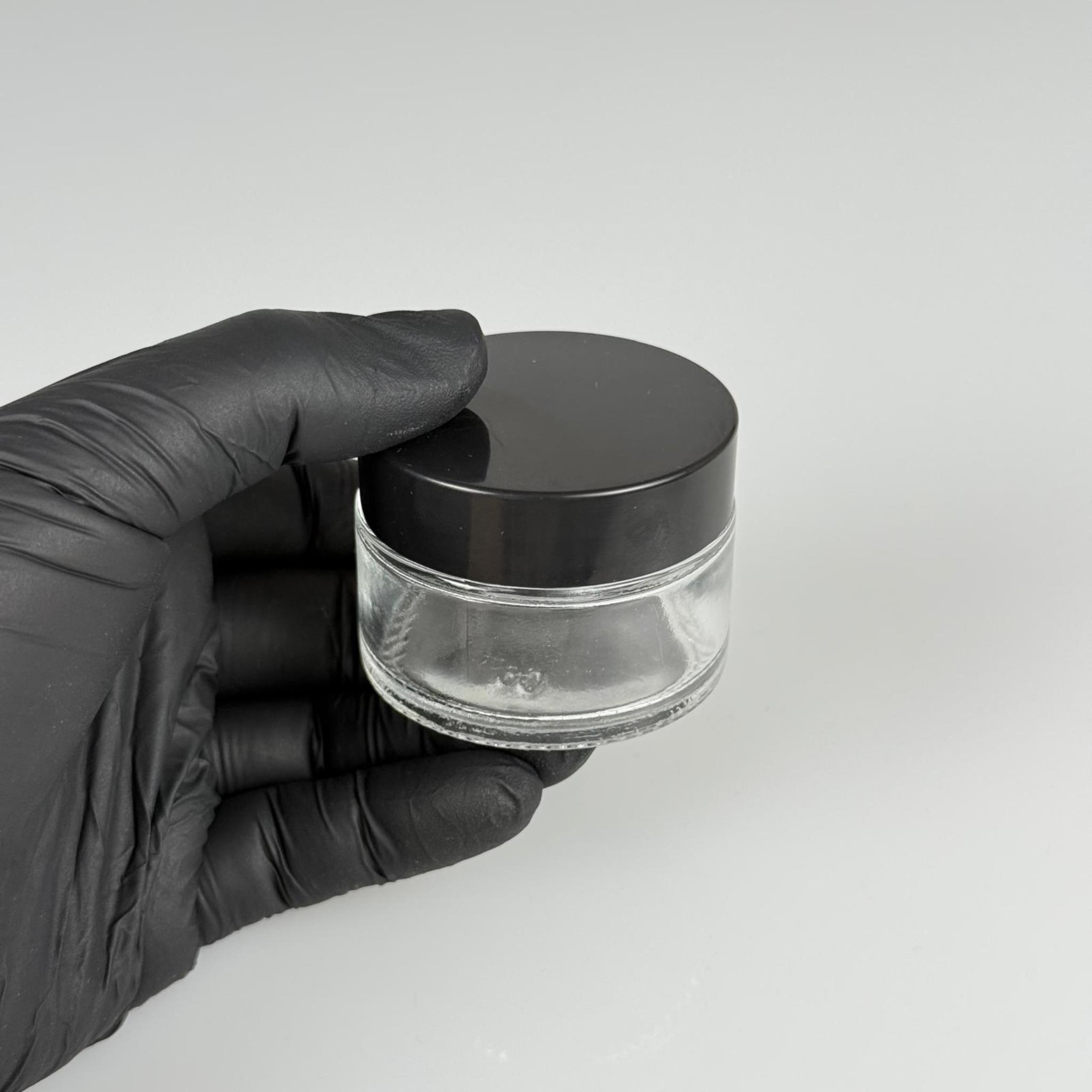 30 CC ŞEFFAF CAM KREM KAVANOZU + SİYAH KAPAK + İÇ TIPA - 30 ML Kozmetik ve Bakım Ürünleri İçin Cam Kavanozları