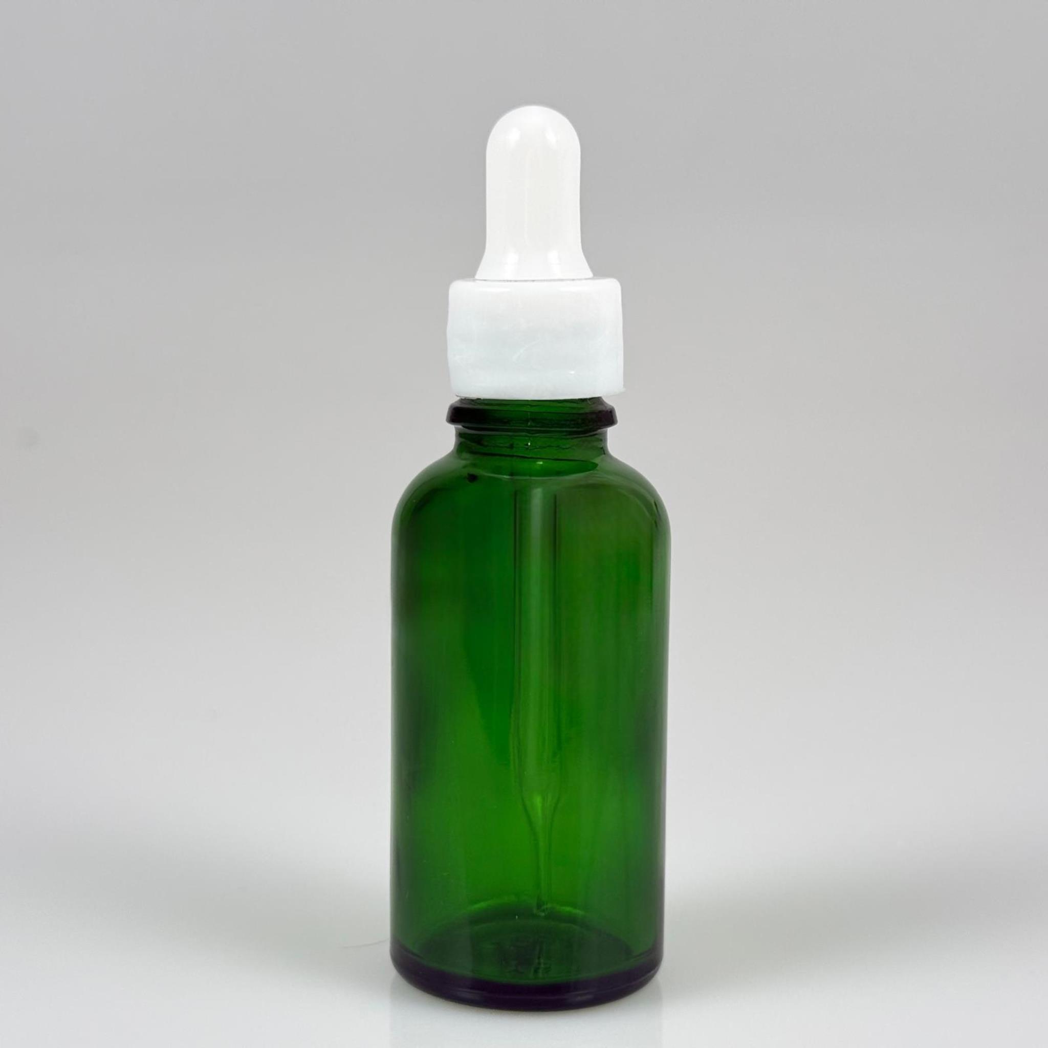 30 CC YEŞİL İNCE UÇLU CAM DAMLALIKLI ŞİŞE - BEYAZ EMZİK + BEYAZ DÜZ KAPAK + CAM PİPET TAKIM - 30 ML YEŞİL DAMLALIKLI ŞİŞE SETİ
