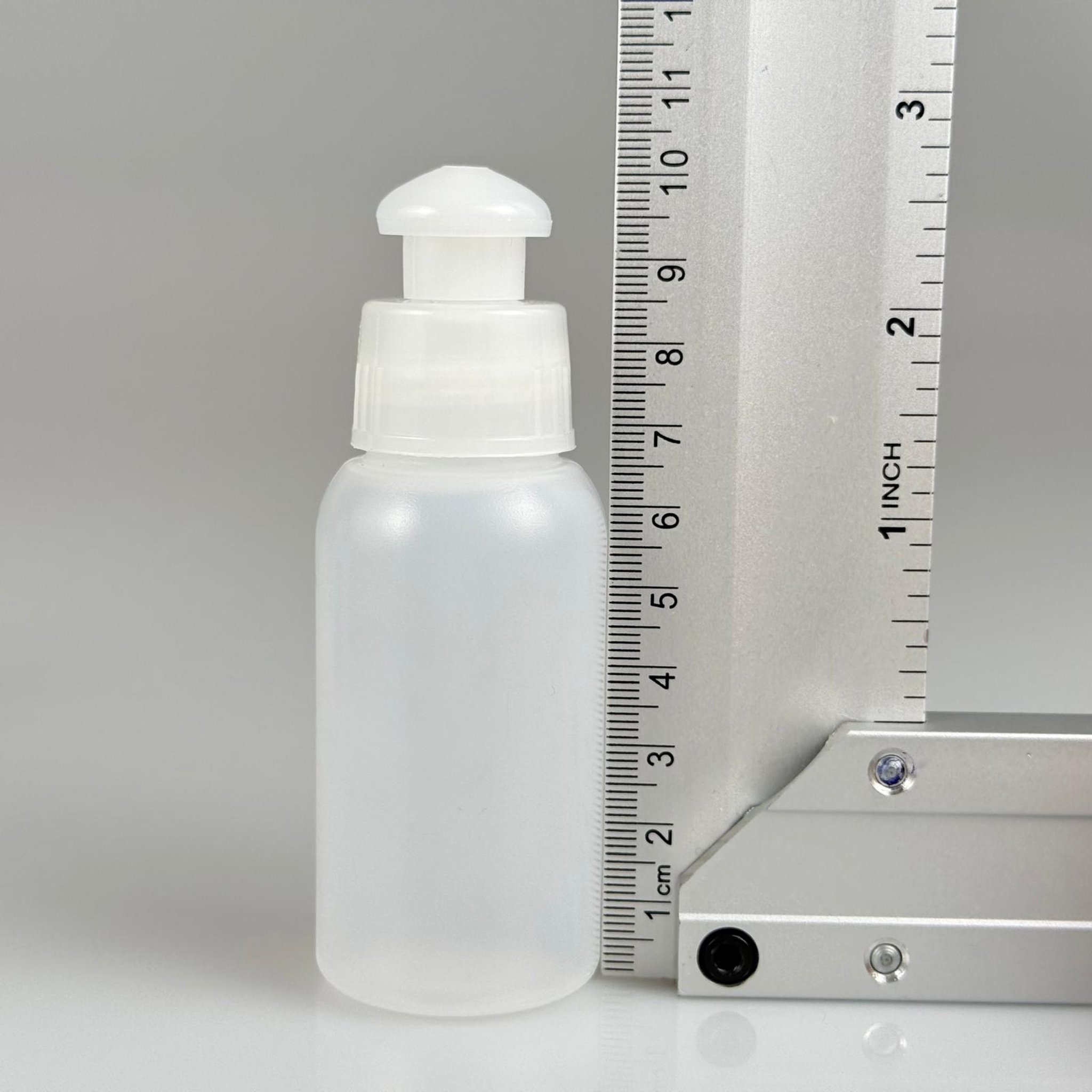 50 ML SIKILABİLİR YUMUŞAK POLİETİLEN PE PLASTİK ŞİŞE - ŞEFFAF PUSH PULL ŞAMPUAN AKITICI - 50 cc sos, yağ, kartuş, mürekkep vb için boş şişeler