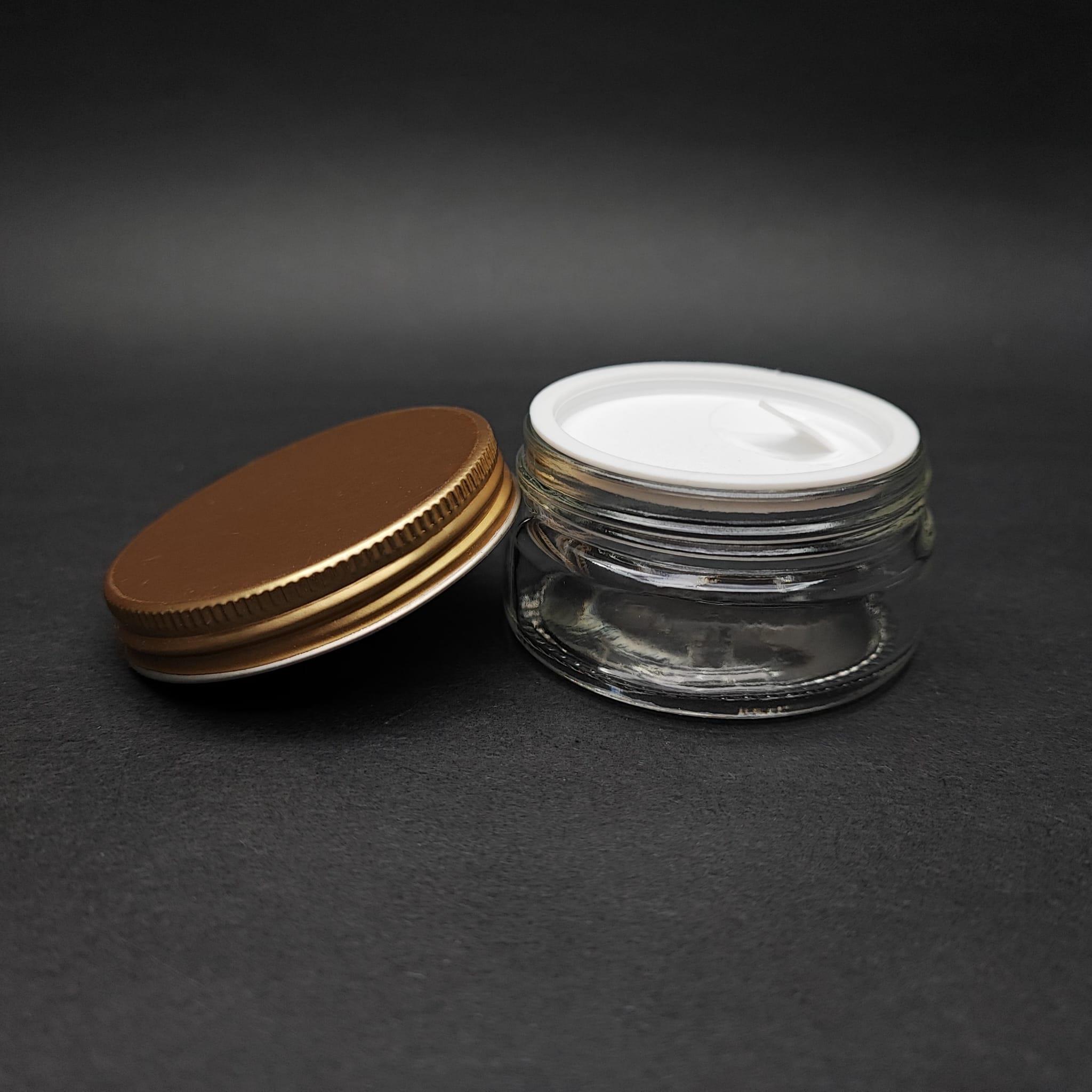 50 ML CAM KREM KAVANOZU + İÇ TIPA + GOLD METAL KAPAK - 50 CC PAŞABAHÇE KREM KAVANOZLARI