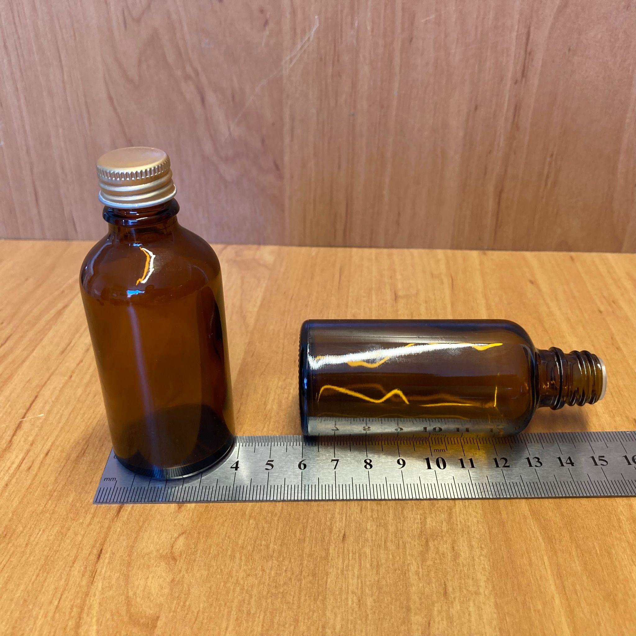 50 CC AMBER İÇTEN DAMLALIKLI - GOLD METAL KAPAKLI CAM ŞİŞE - 50 ML KOLONYA TIPALI CAM ŞİŞE