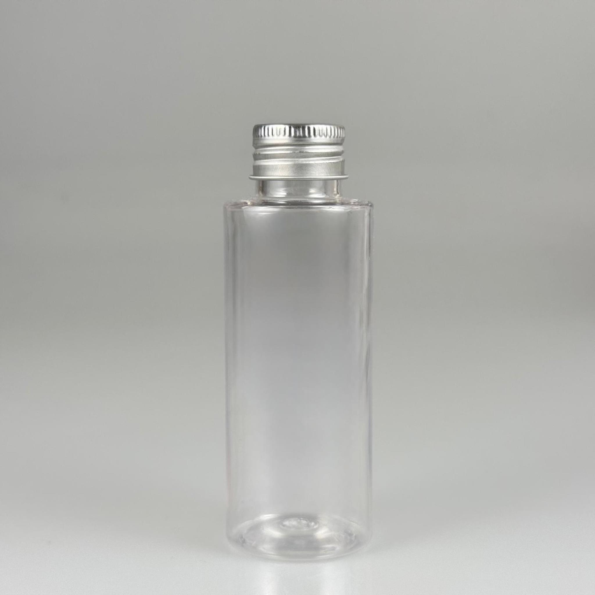 100 CC SİLİNDİR KESKİN KÜT MODEL SERT (17 GR) PET ŞİŞE 24 AĞIZ + KÖPÜK CONTALI SİYAH METAL ALÜMİNYUM KAPAK TAKIM - 100 ML KAPAKLI PLASTİK ŞİŞELER