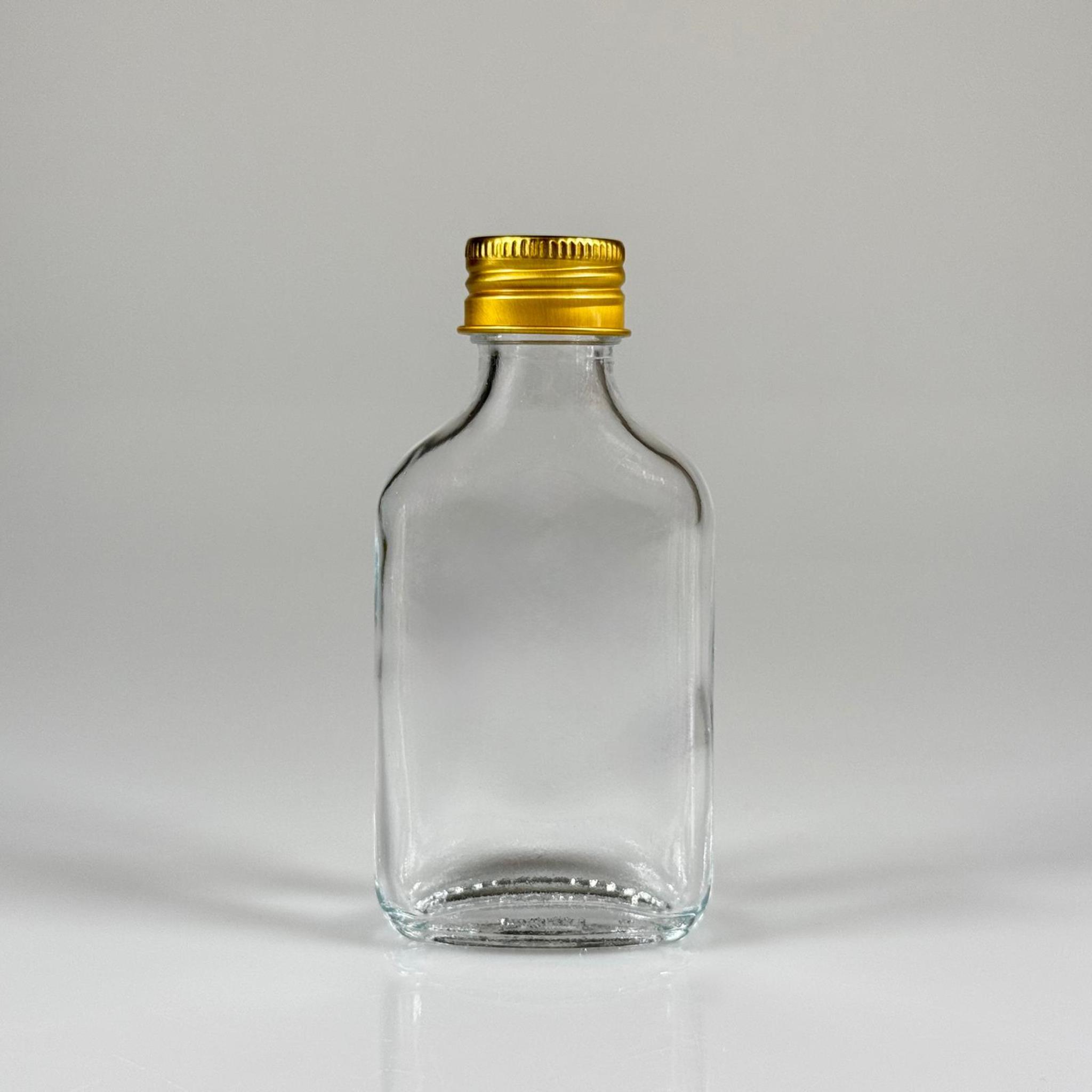 50 CC YASSI CAM ŞİŞE - GOLD METAL ALÜMİNYUM KAPAKLI - 50 ML CAM ŞİŞE - SOĞUK KAHVE İÇİN COLD BREW ŞİŞESİ