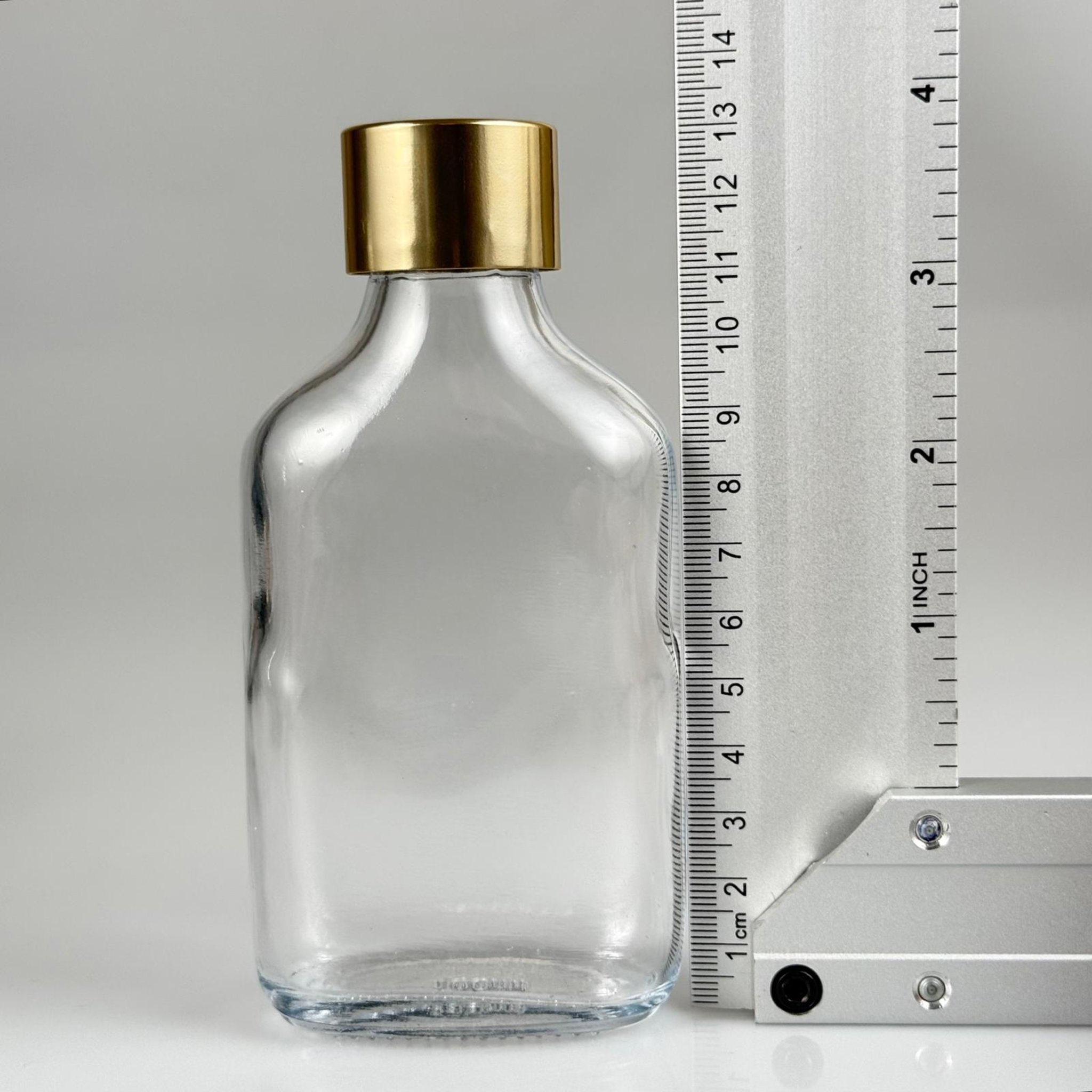 100 CC YASSI CAM COLD BREW ŞİŞE - SOĞUK KAHVE ŞİŞESİ + ALÜMİNYUM KAPLAMA GOLD KAPAKLI + KÖR TIPALI TAKIM -  100 ML YASSI CAM ŞİŞE