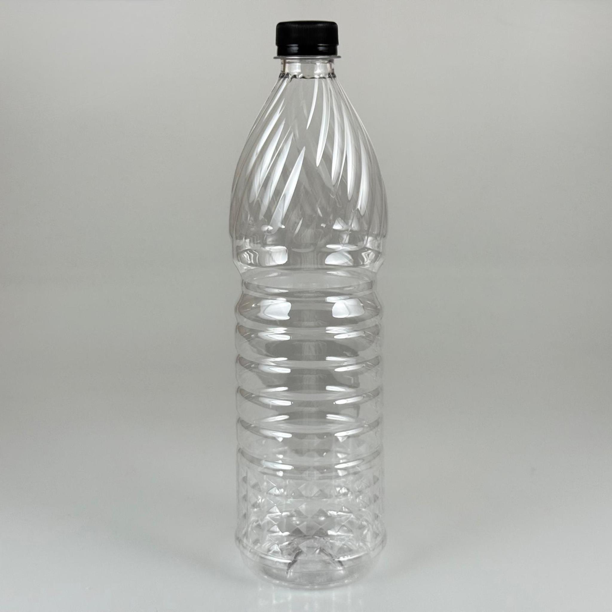 1 LİTRE KALIN PET ŞİŞE (29 GR) - KİLİTLİ SİYAH KAPAKLI - 1000 CC PET ŞİŞE