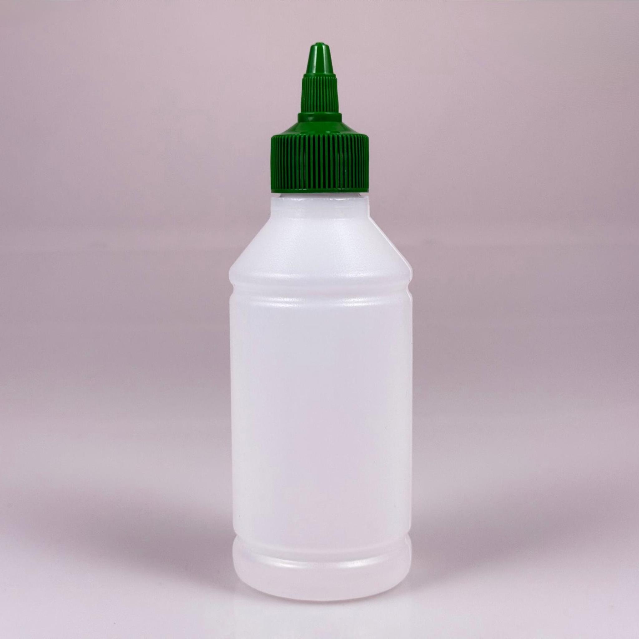 ZEYTİNYAĞI, SOS, ACI SOS, SİRKE, SRIRACHA VB BOŞ ŞİŞELERİ - YEŞİL SİVRİ TWİST AKITICI KAPAK + 250 ML NATÜREL POLİETİLEN PLASTİK ŞİŞE TAKIM