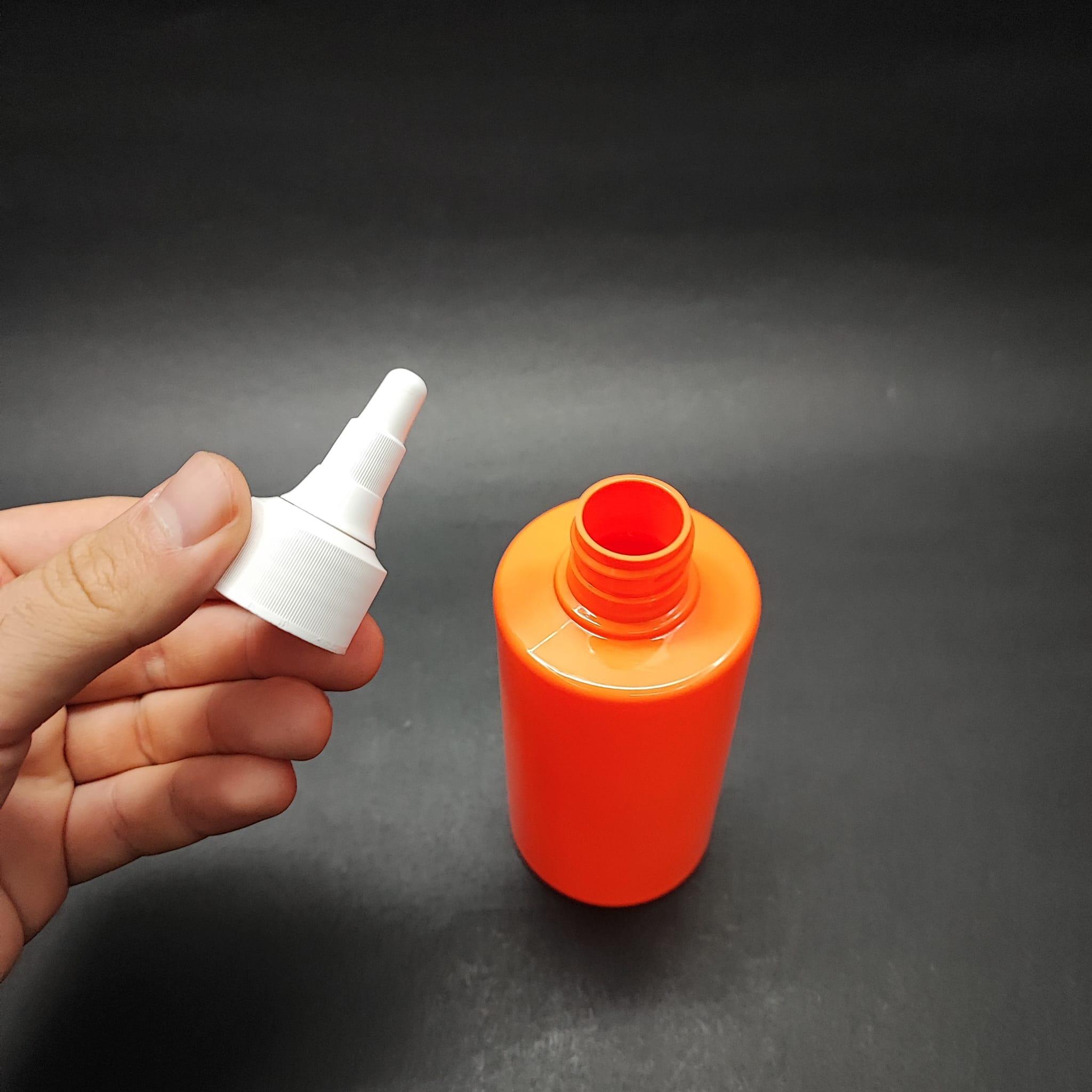 200 CC KÜT BOYUNLU SİLİNDİR PET ŞİŞE (24 GR) - AKITICI ASANSÖR BEYAZ KAPAKLI - 200 ML PLASTİK ŞİŞE - TURUNCU