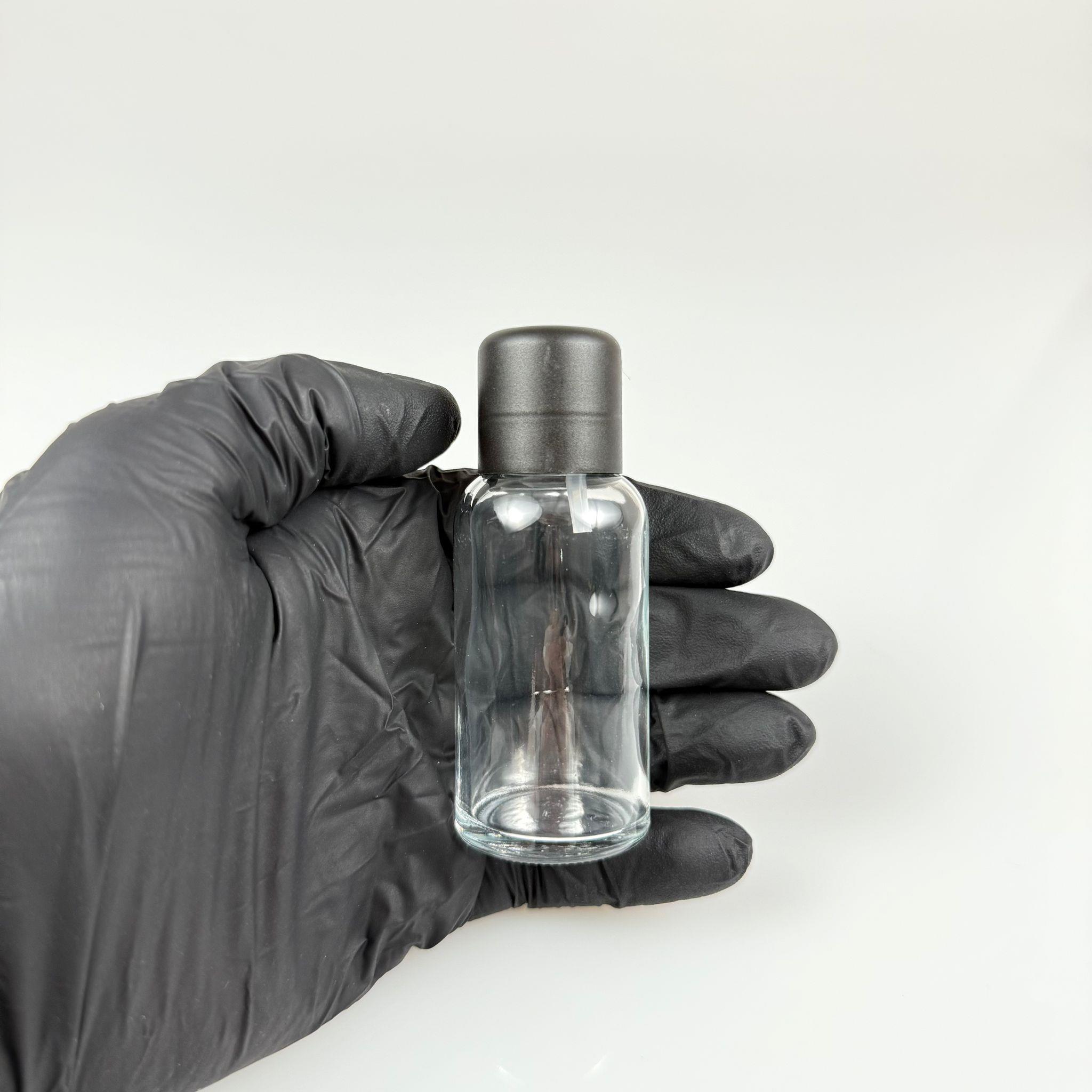 30 CC ŞEFFAF CAM ŞİŞE + İÇTEN DAMLALIKLI ÇOCUK KİLİTLİ SİYAH KAPAK - SAYDAM 30 ML KİLİT KAPAKLI DAMLATMALI ŞİŞE