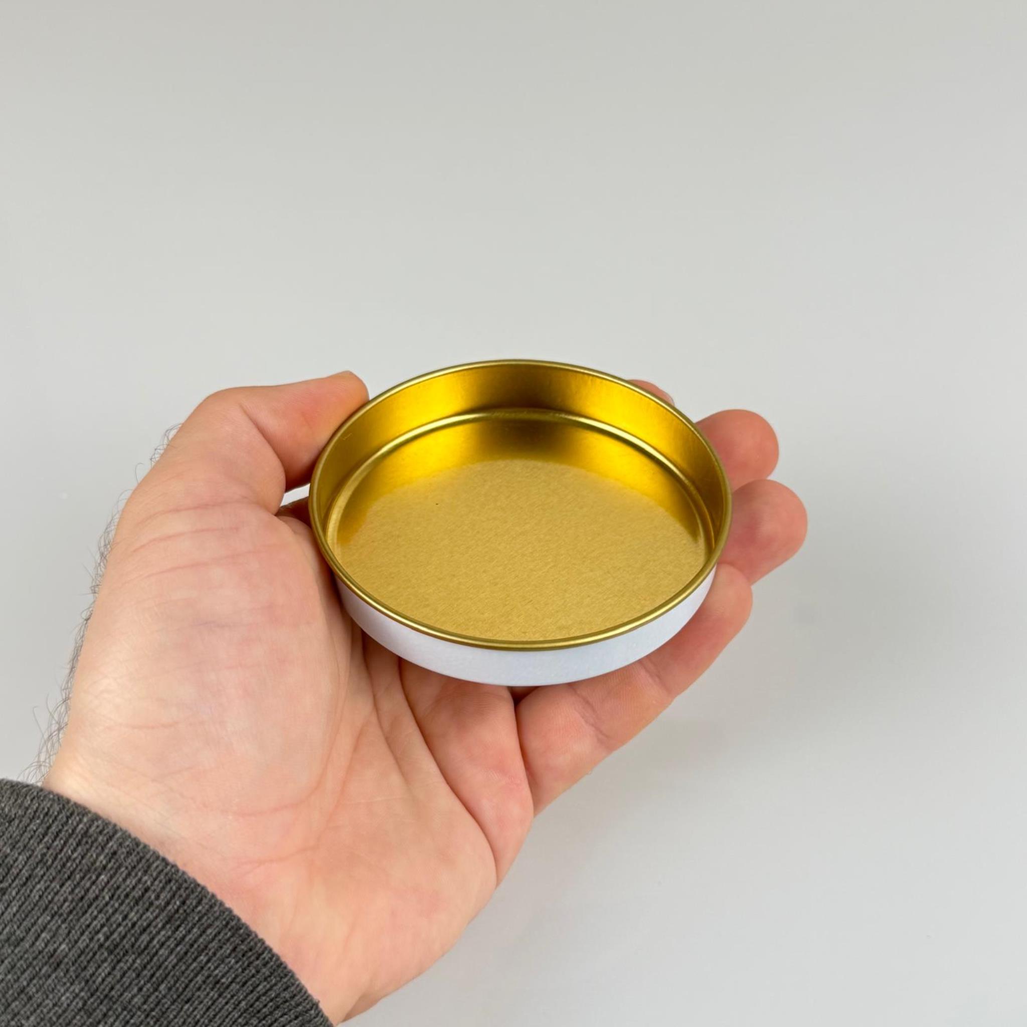 50 CC TENEKE KUTU - BEYAZ - KAPAKSIZ - METAL AMBALAJ - MUM TENEKESİ 77x 12 MM