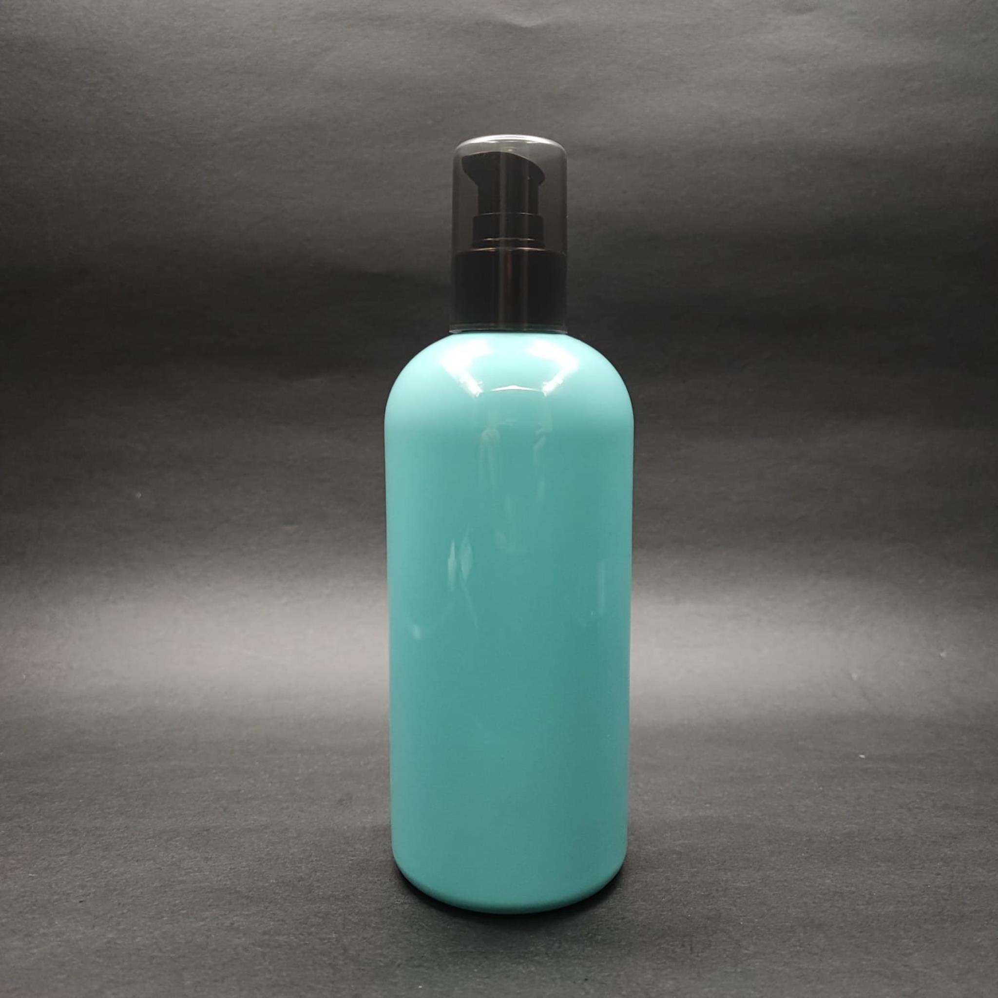 400 CC OVAL BOYUNLU SİLİNDİR PET ŞİŞE (30 GR) - SİYAH LOSYON POMPALI - 400 ML PLASTİK ŞİŞE - TURKUAZ