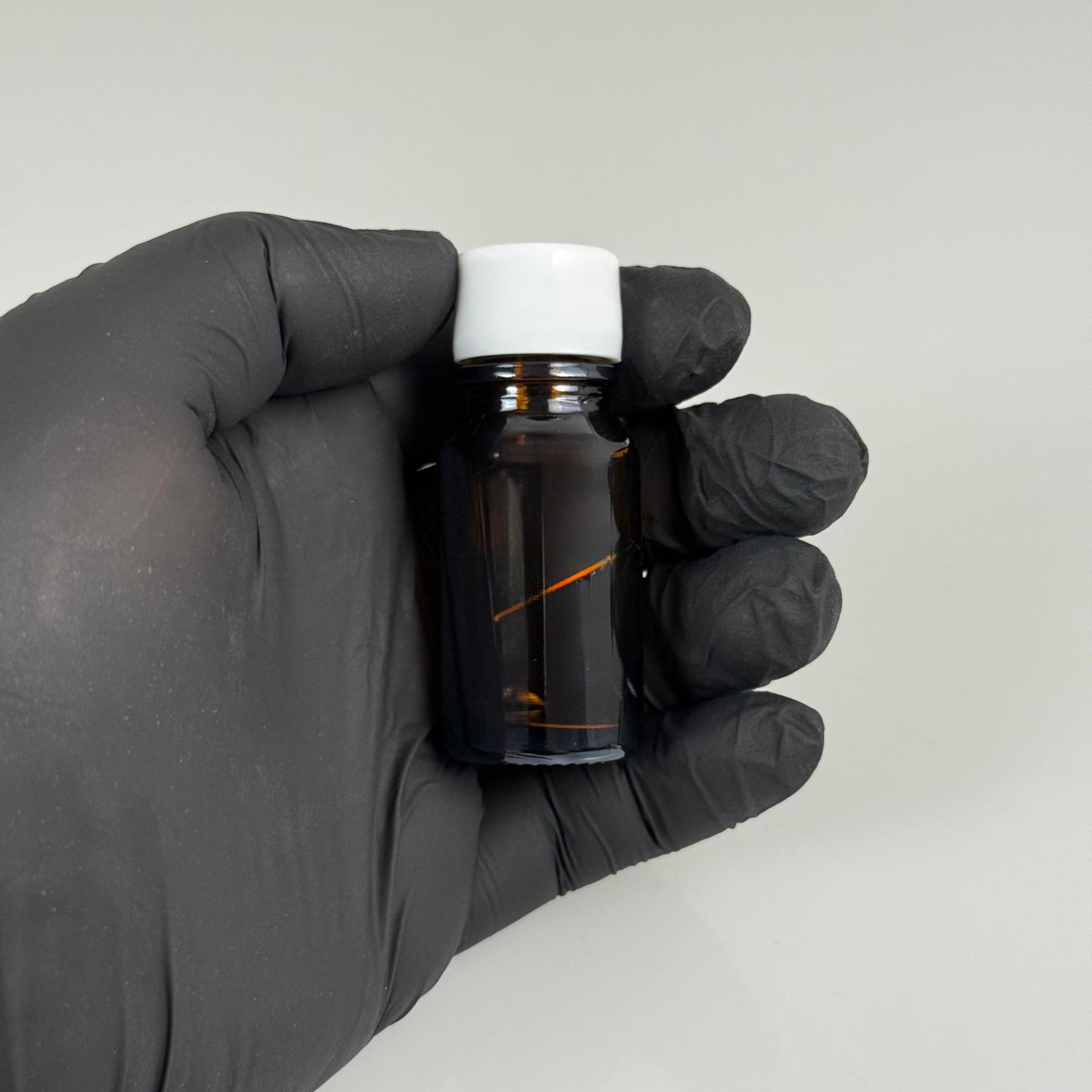 10 ML AMBER CAM ŞİŞE + CONTALI BEYAZ KAPAK - 10 CC KAPAKLI CAM ŞİŞE