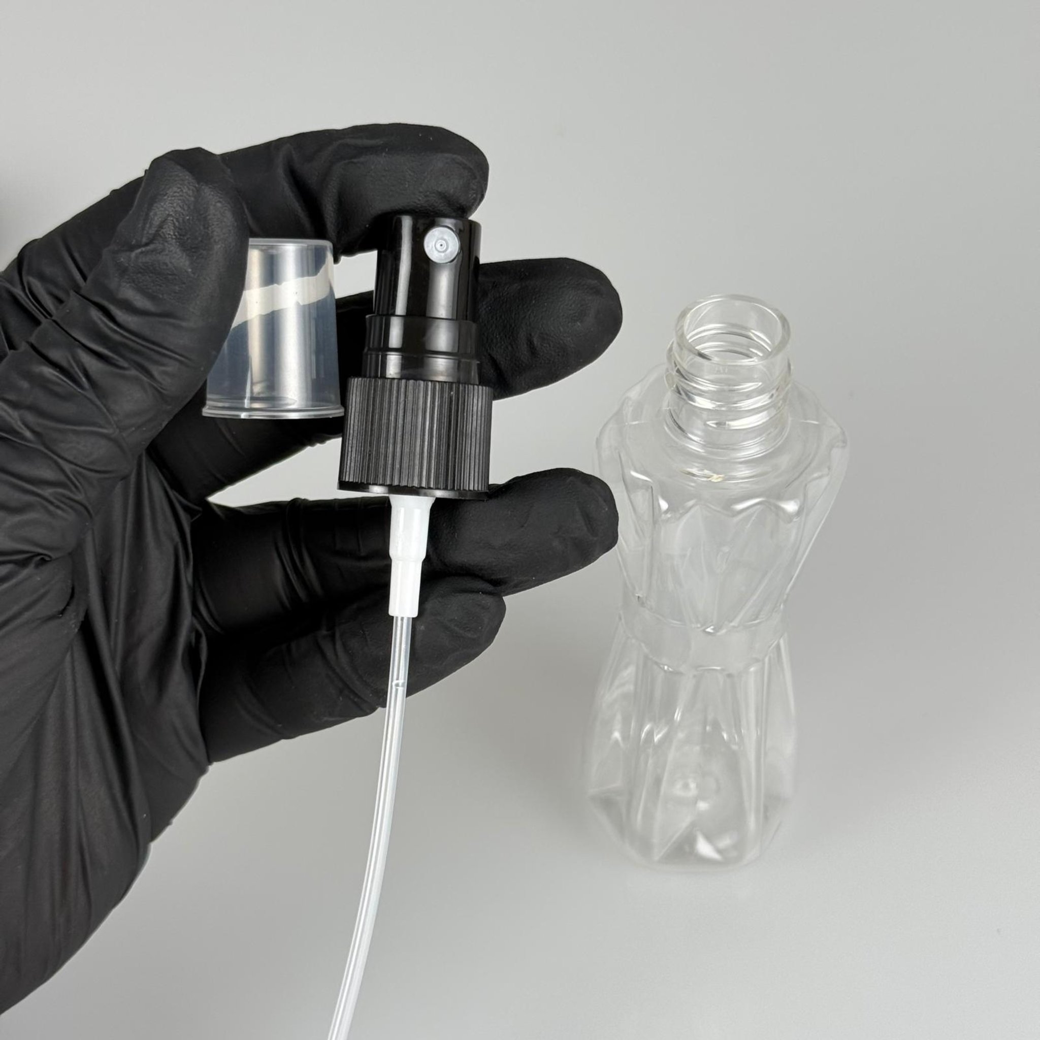 50 CC ELMAS CAMPET ŞİŞE - SİYAH SPREYLİ TAKIM - 50 ML SPREYLİ KOLONYA ŞİŞESİ
