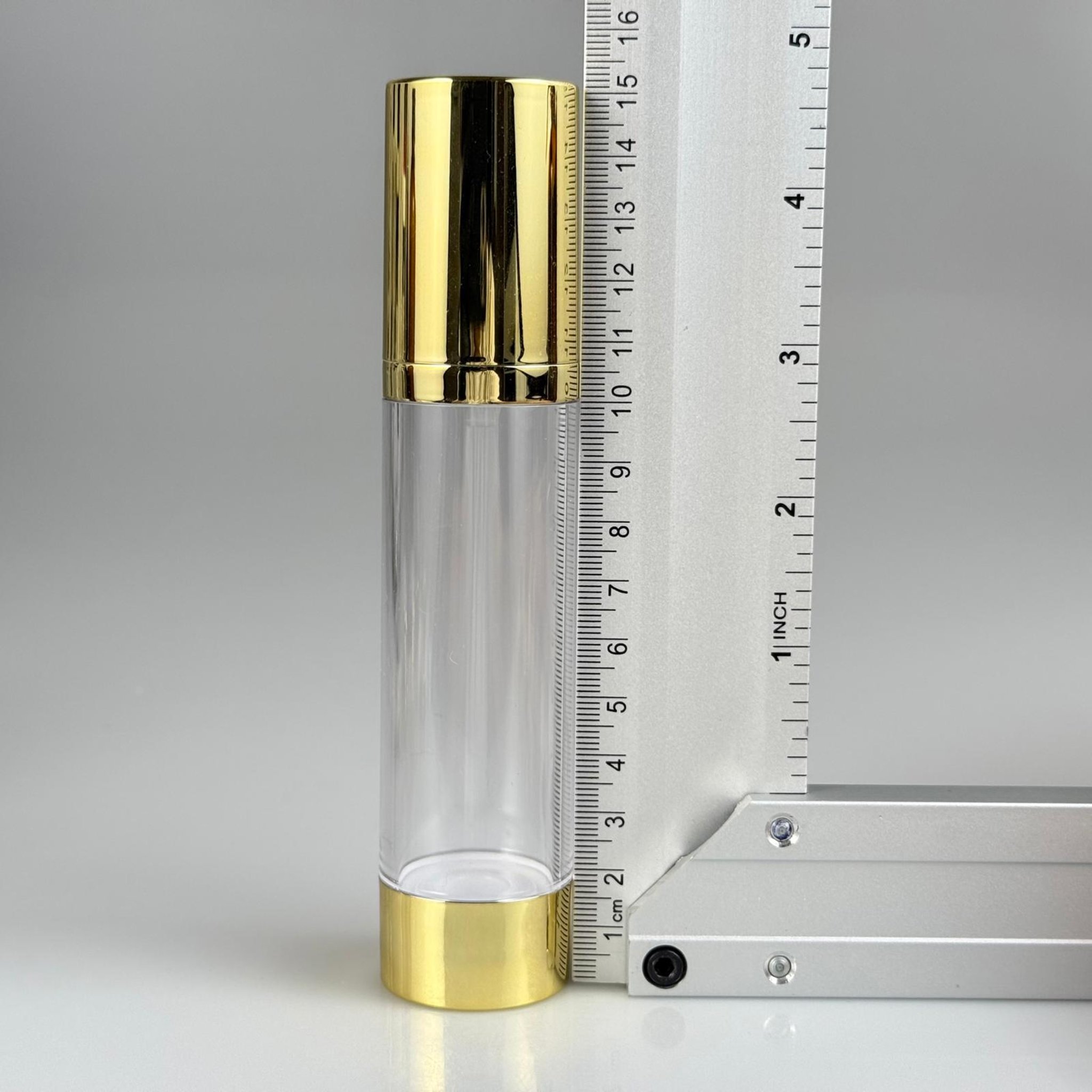 BOŞ KREM VE LOSYON ŞİŞESİ 50 ML BOŞ AİRLESS ŞİŞE - HAVASIZ POMPALI GOLD ASANSÖR AİRLESS ŞİŞE
