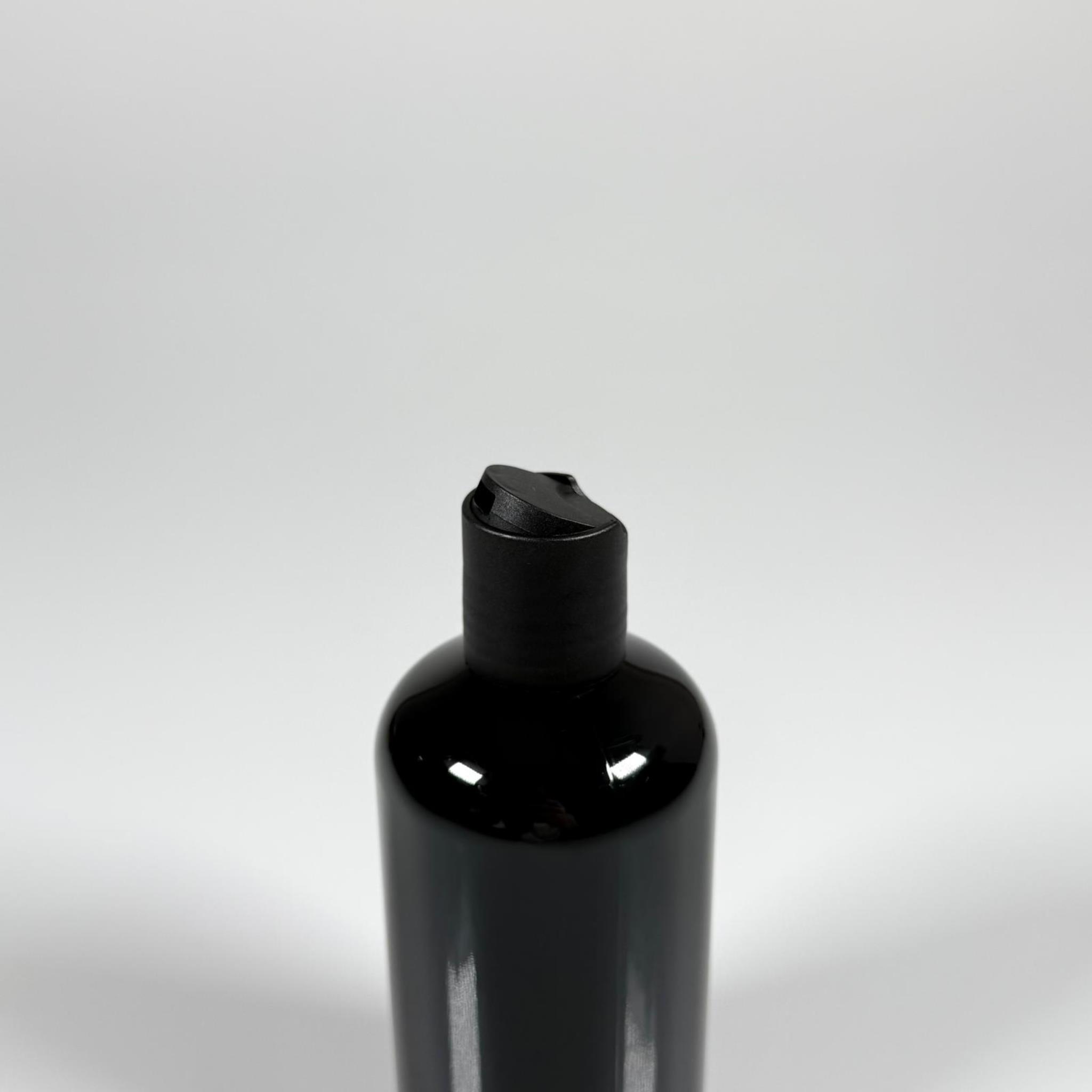 250 CC SİYAH PLASTİK ŞİŞE ZEYNEP MODEL - SİYAH DİSKTOP AKITICILI KAPAKLI - 250 ML TOMBUL ŞAMPUAN PET ŞİŞE