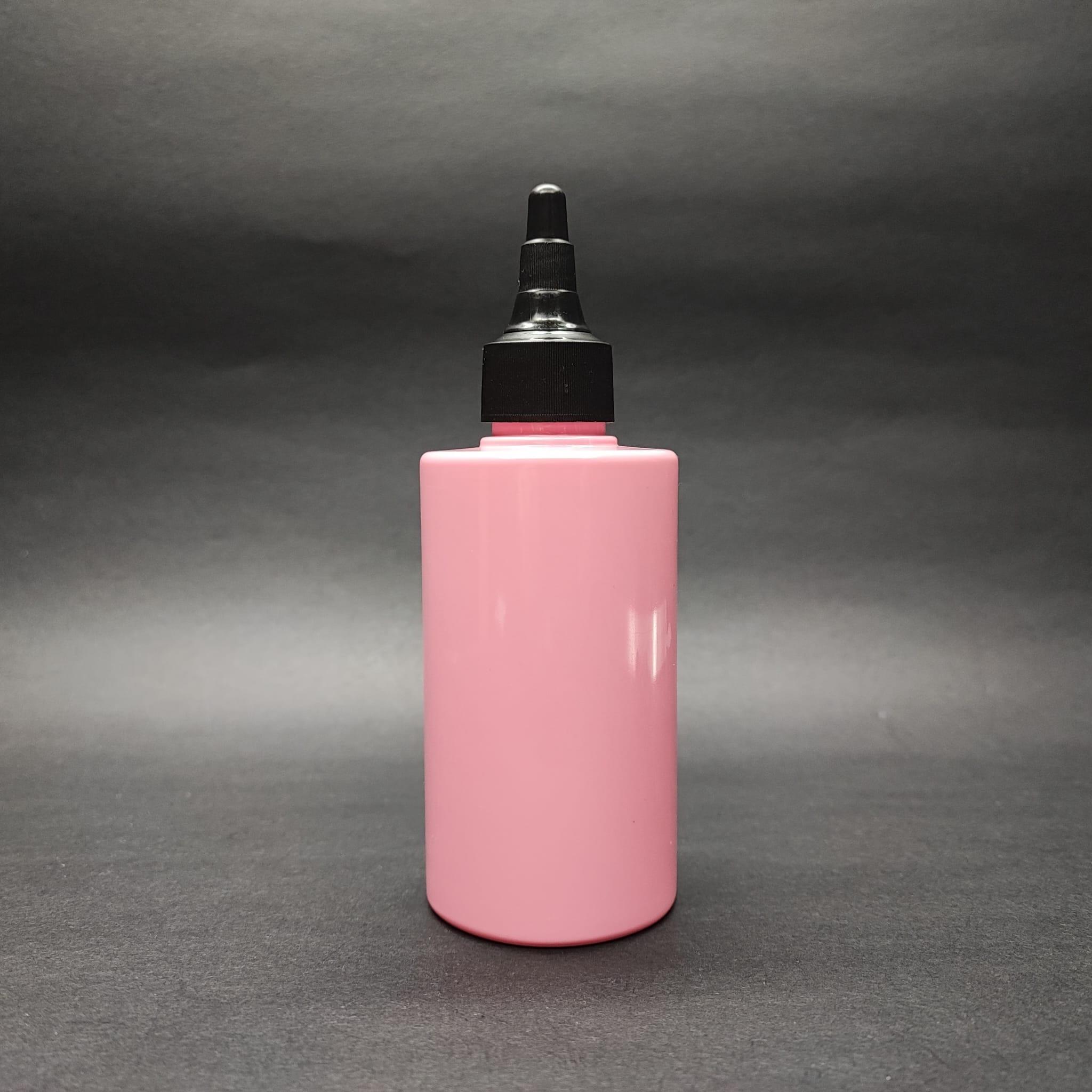 200 CC KÜT BOYUNLU SİLİNDİR PET ŞİŞE (24 GR) - AKITICI ASANSÖR SİYAH KAPAKLI - 200 ML PLASTİK ŞİŞE - PEMBE