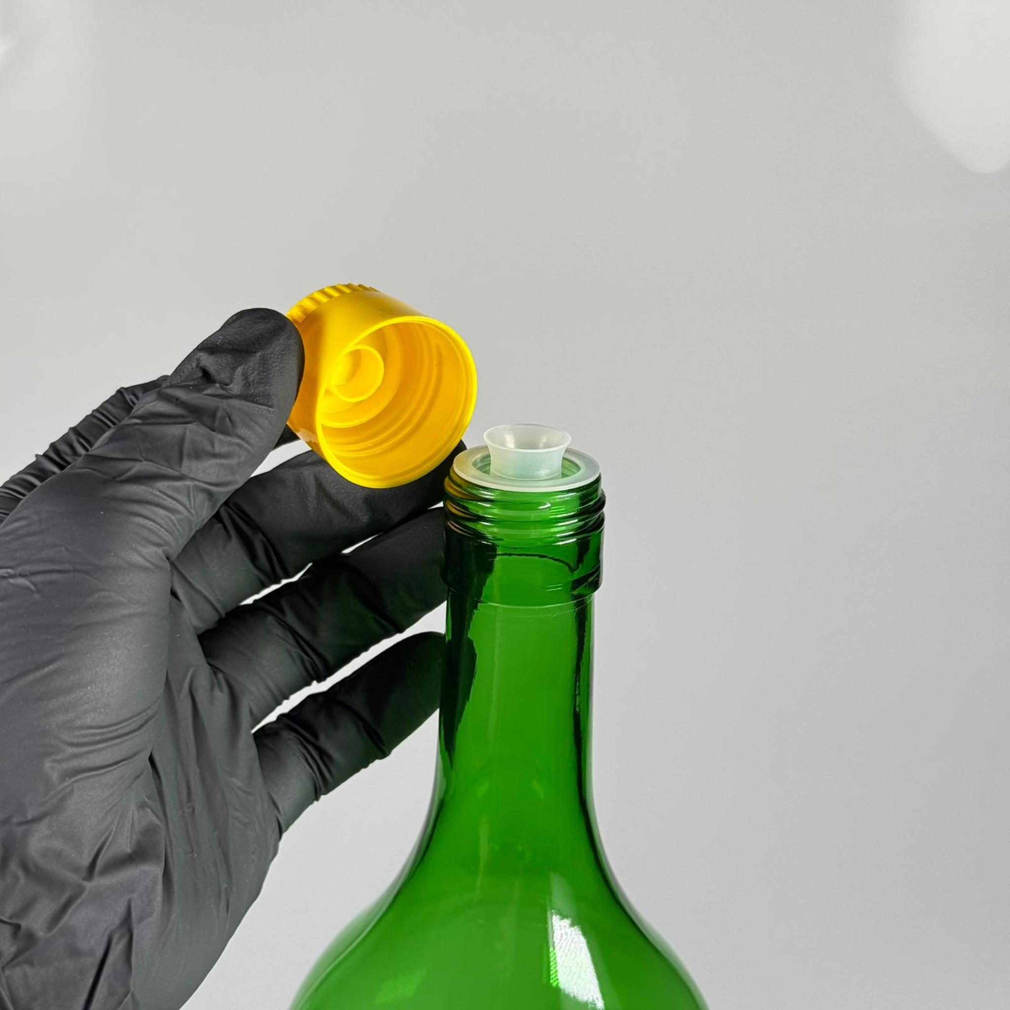1500 CC YEŞİL CAM ŞİŞE - SARI AKITICILI DROP - STOP KAPAKLI - 1,5 LİTRE YAĞ ŞİŞESİ - SİRKE ŞİŞESİ - ZEYTİNYAĞ İÇİN BOŞ CAM ŞİŞE