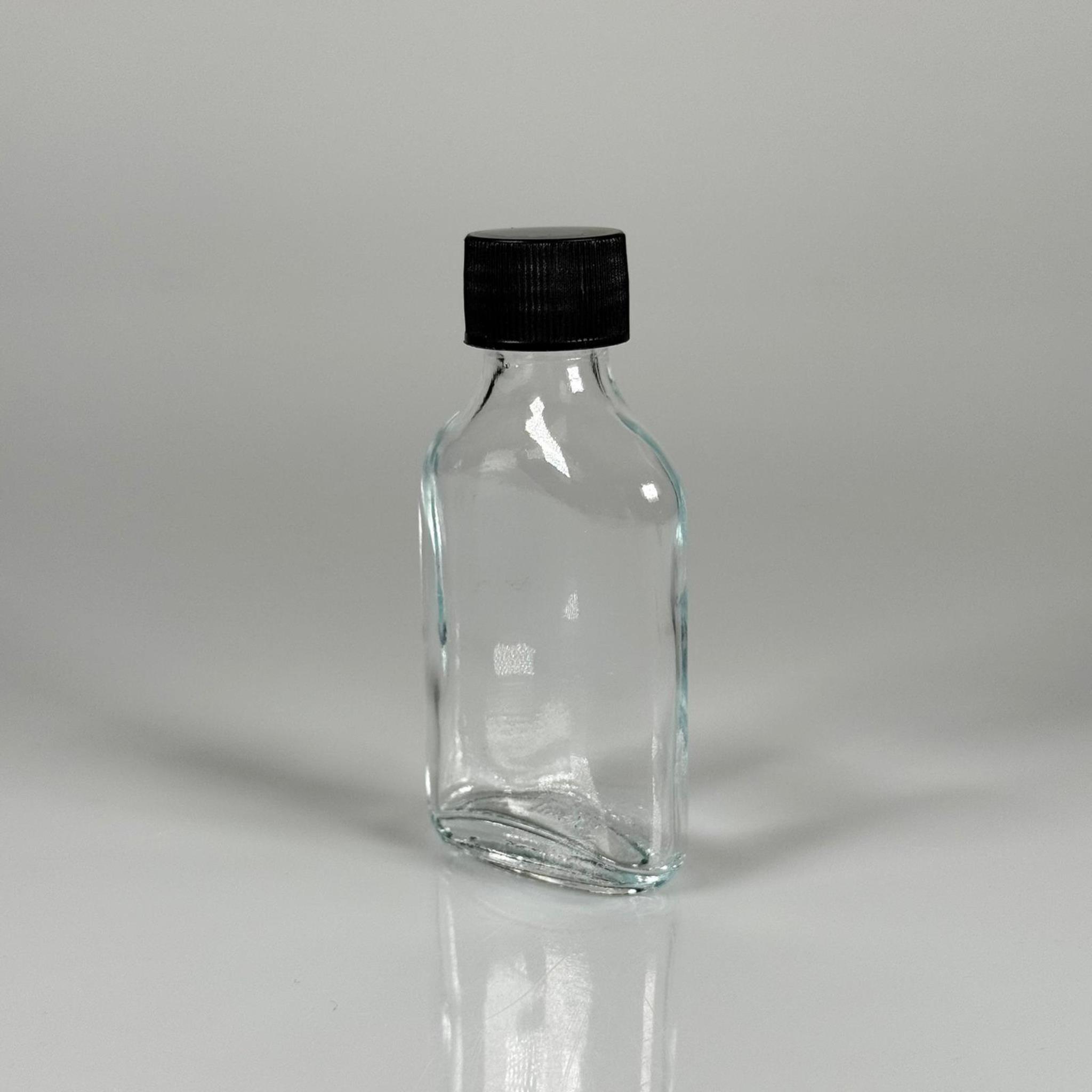 50 CC YASSI CAM ŞİŞE - SİYAH PLASTİK KAPAKLI - 50 ML CAM ŞİŞE - SOĞUK KAHVE İÇİN COLD BREW ŞİŞESİ