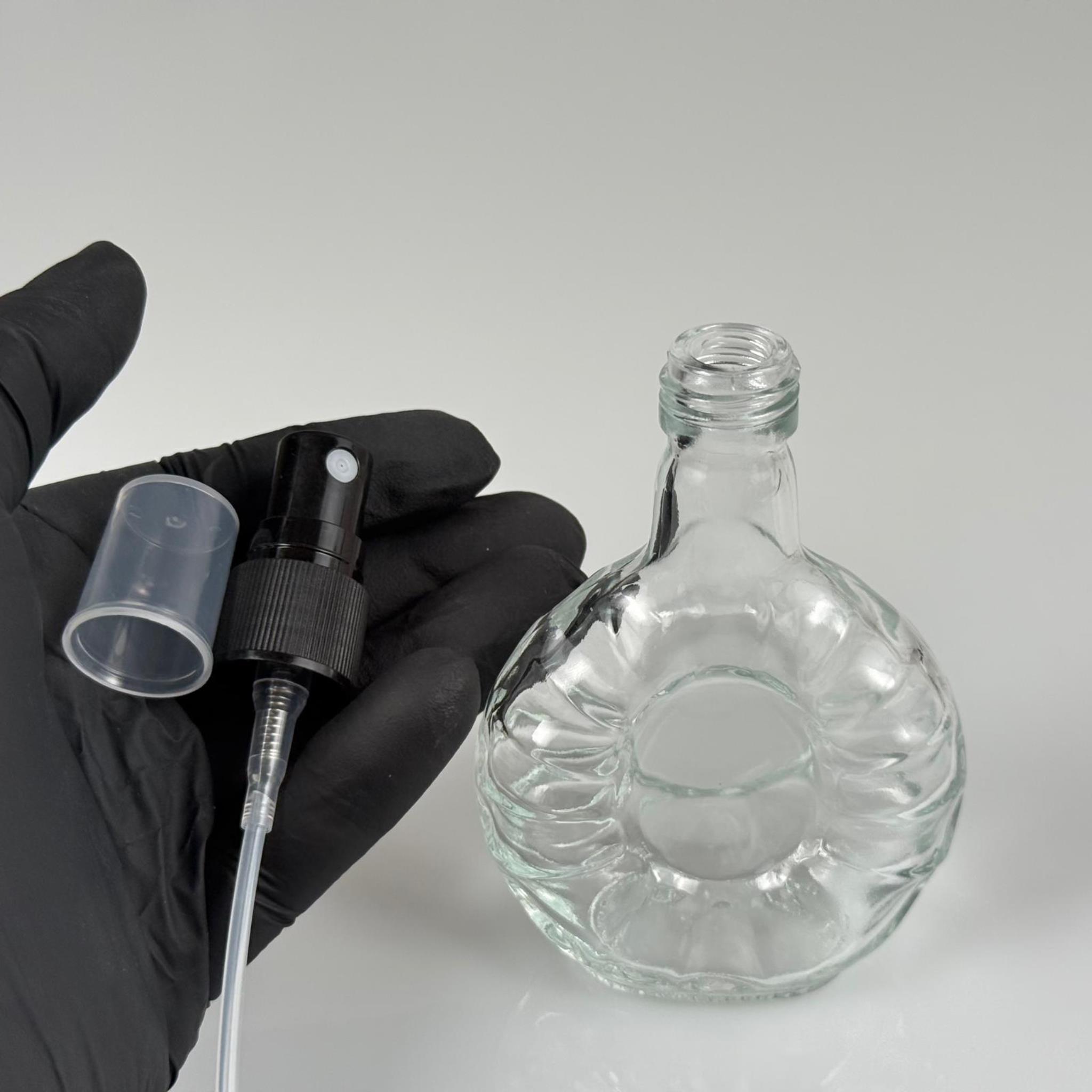 50 CC BOĞAZLI YASSI CAM ŞİŞE - SİYAH SPREYLİ PARFÜM KOLONYA ŞİŞESİ TAKIM - 50 ML PRESTİJLİ ŞİŞE
