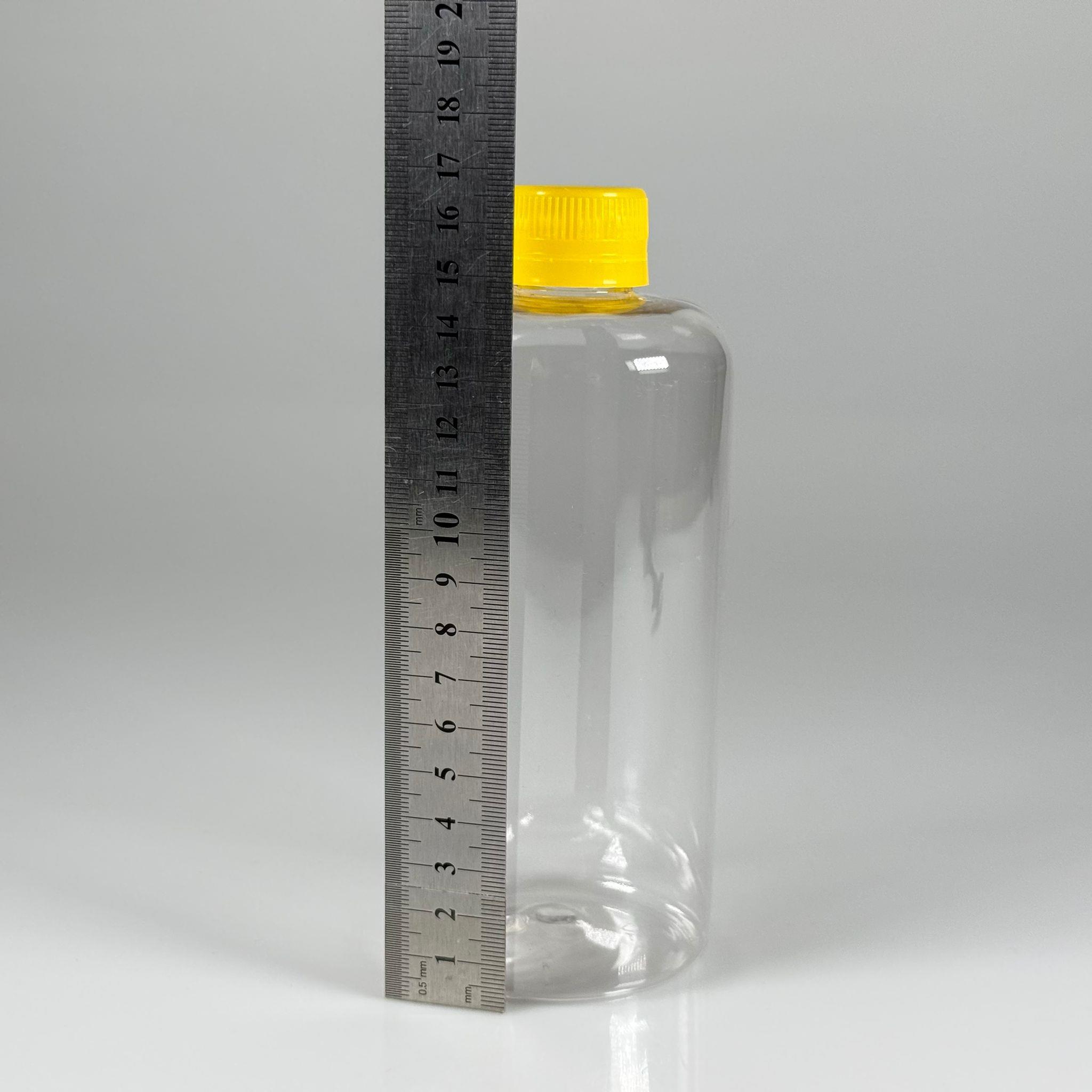 500 CC UZUN SİLİNDİR PET ŞİŞE KALIN (26 GR) - SARI KİLİTLİ KAPAKLI - 28 AĞIZ - 500 ML PET ŞİŞE