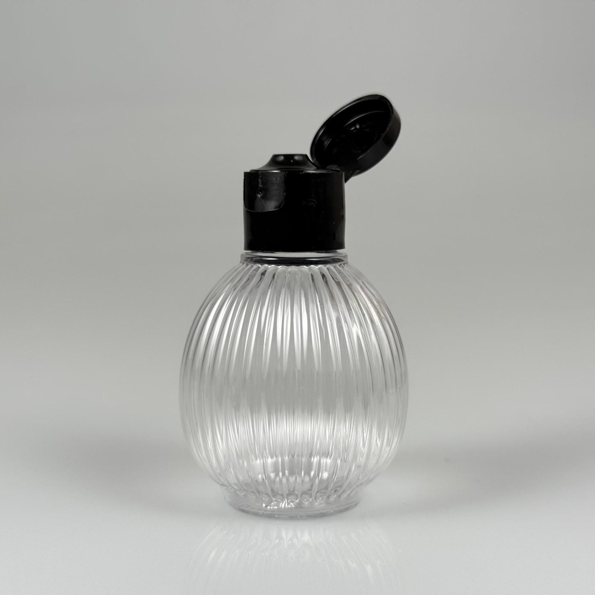 50 CC TOP ÇİZGİLİ DESENLİ 18 MM SİYAH FLİPTOP KAPAKLI PET ŞİŞE - 50 ML TOP MODEL ÇİZGİLİ FLİPTOP KAPAKLI PLASTİK ŞİŞE