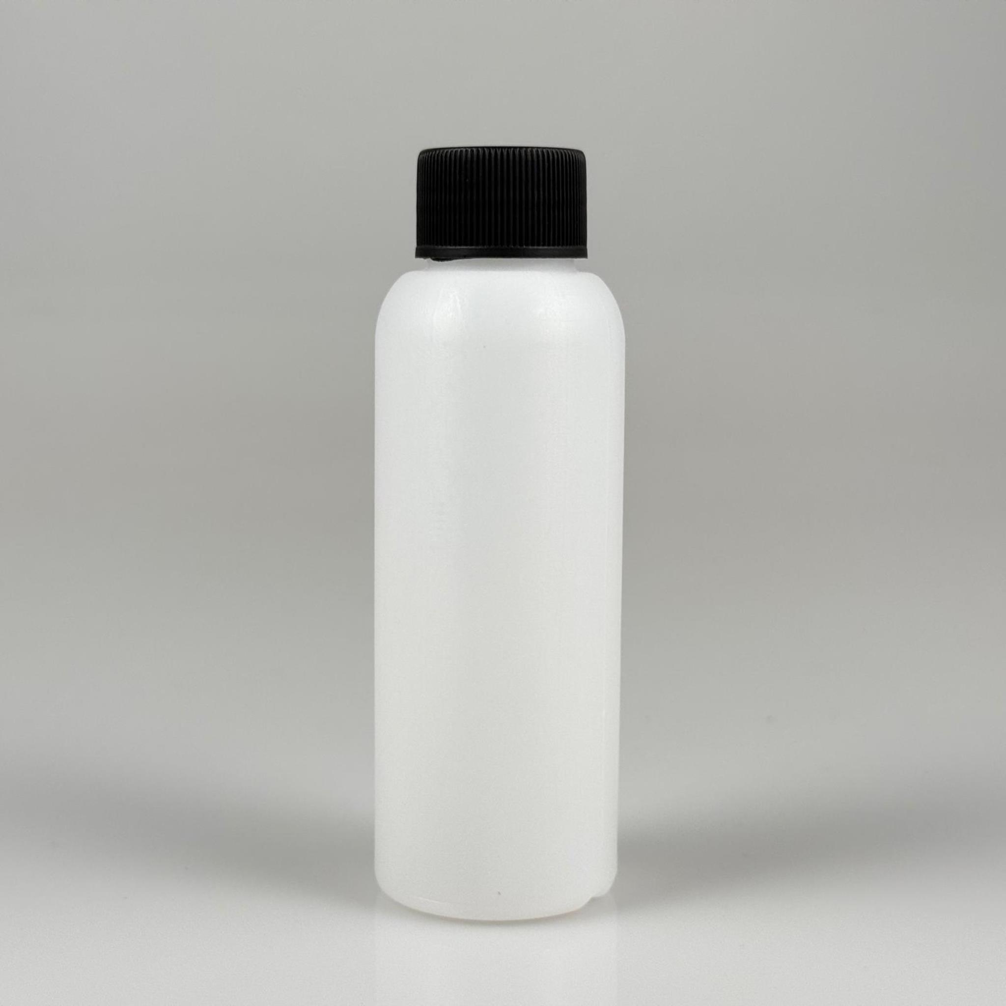 100 CC NATÜREL SERT POLİETİLEN ŞİŞE + SİYAH KAPAKLI ( 24 MM ) - 100 ML SERT POLİETİLEN ŞİŞE