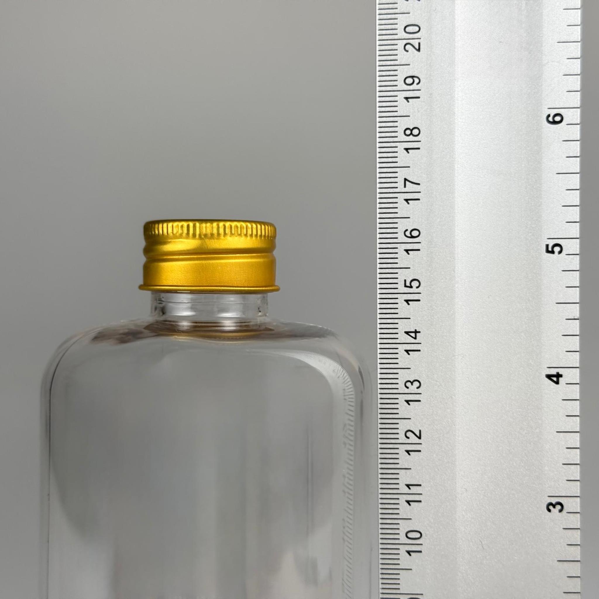 500 CC ŞEFFAF UZUN SİLİNDİR PET ŞİŞE KALIN (26 GR) - GOLD METAL ALÜMİNYUM KAPAKLI - 28 AĞIZ - 500 ML PET ŞİŞE