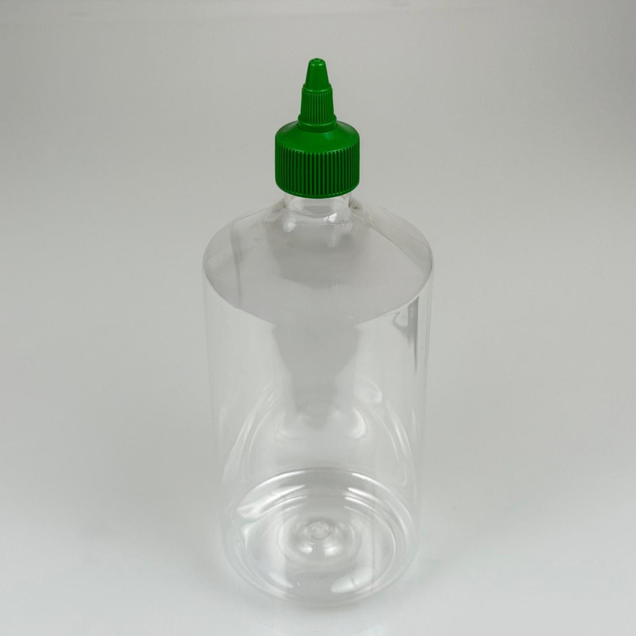 ZEYTİNYAĞI, SOS, ACI SOS, SİRKE, SRIRACHA VB BOŞ ŞİŞELERİ - YEŞİL SİVRİ TWİST AKITICI KAPAK + 1000 ML ŞEFFAF KÜT PET PLASTİK ŞİŞE TAKIM