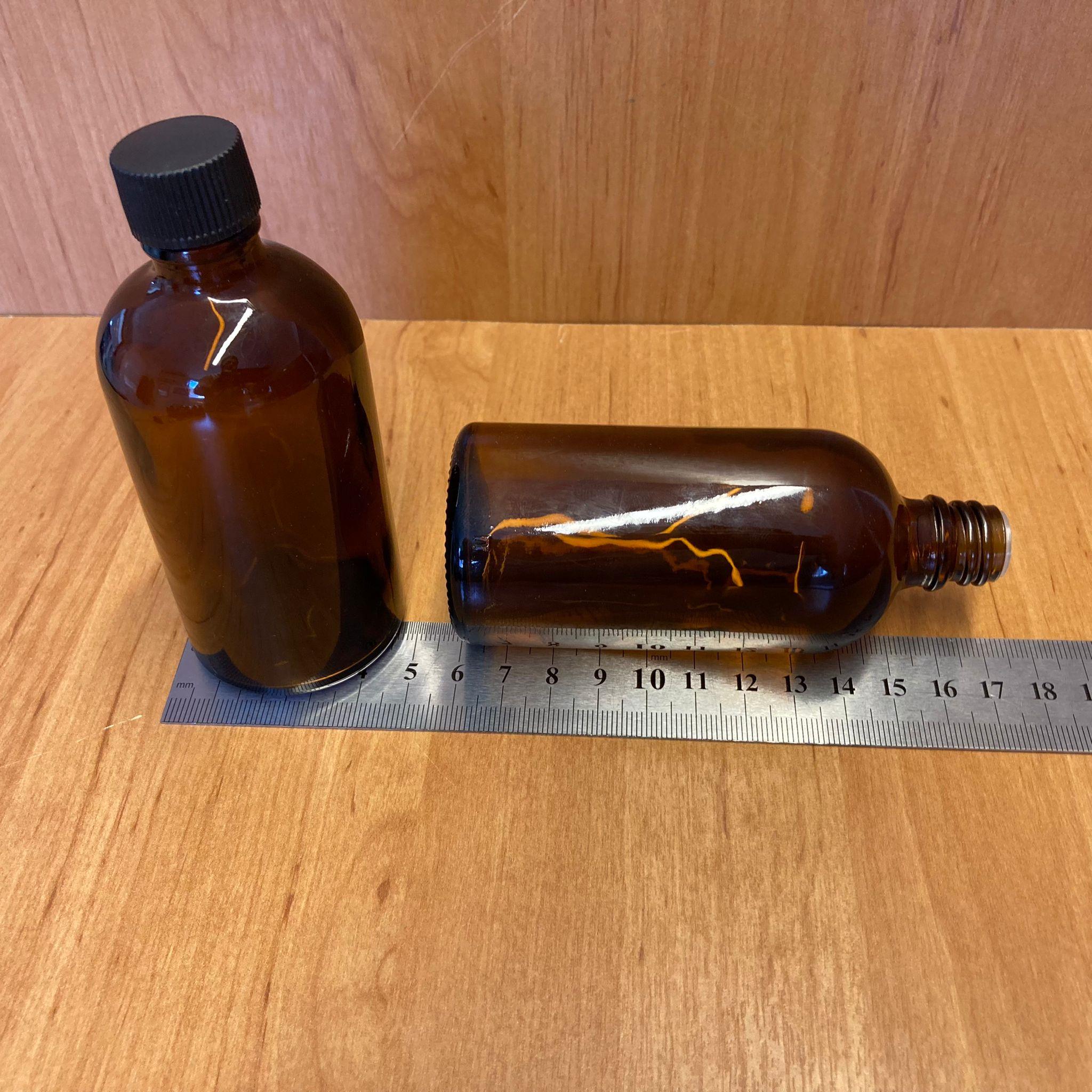 100 CC AMBER İÇTEN DAMLALIKLI - SİYAH PLASTİK KAPAKLI CAM ŞİŞE - 100 ML KOLONYA TIPALI CAM ŞİŞE