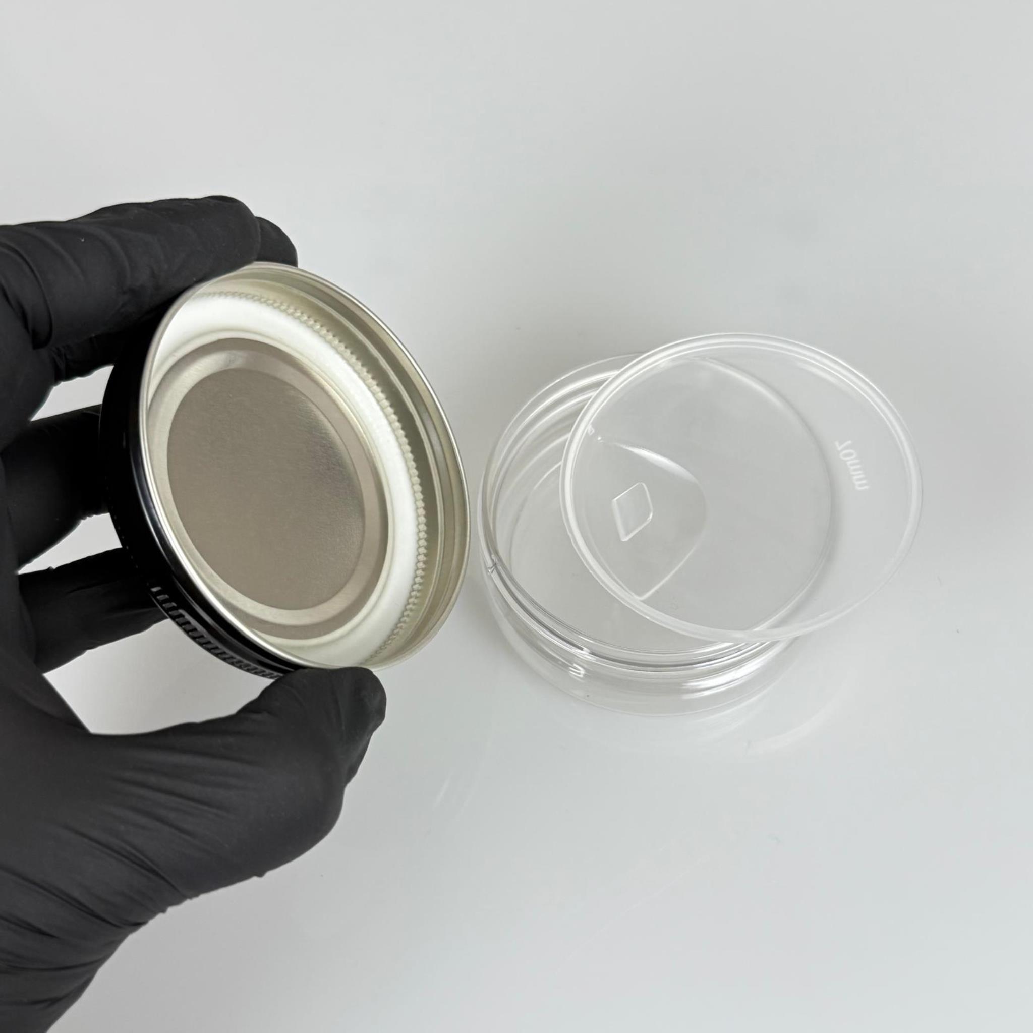 50 ML SERT PET KAVANOZ + SİYAH METAL KAPAK + İÇ TIPA - 50 CC KALIN ŞEFFAF PLASTİK KAVANOZ SİYAH METAL KAPAKLI İÇ TIPALI TAKIM - KREM KAVANOZLARI