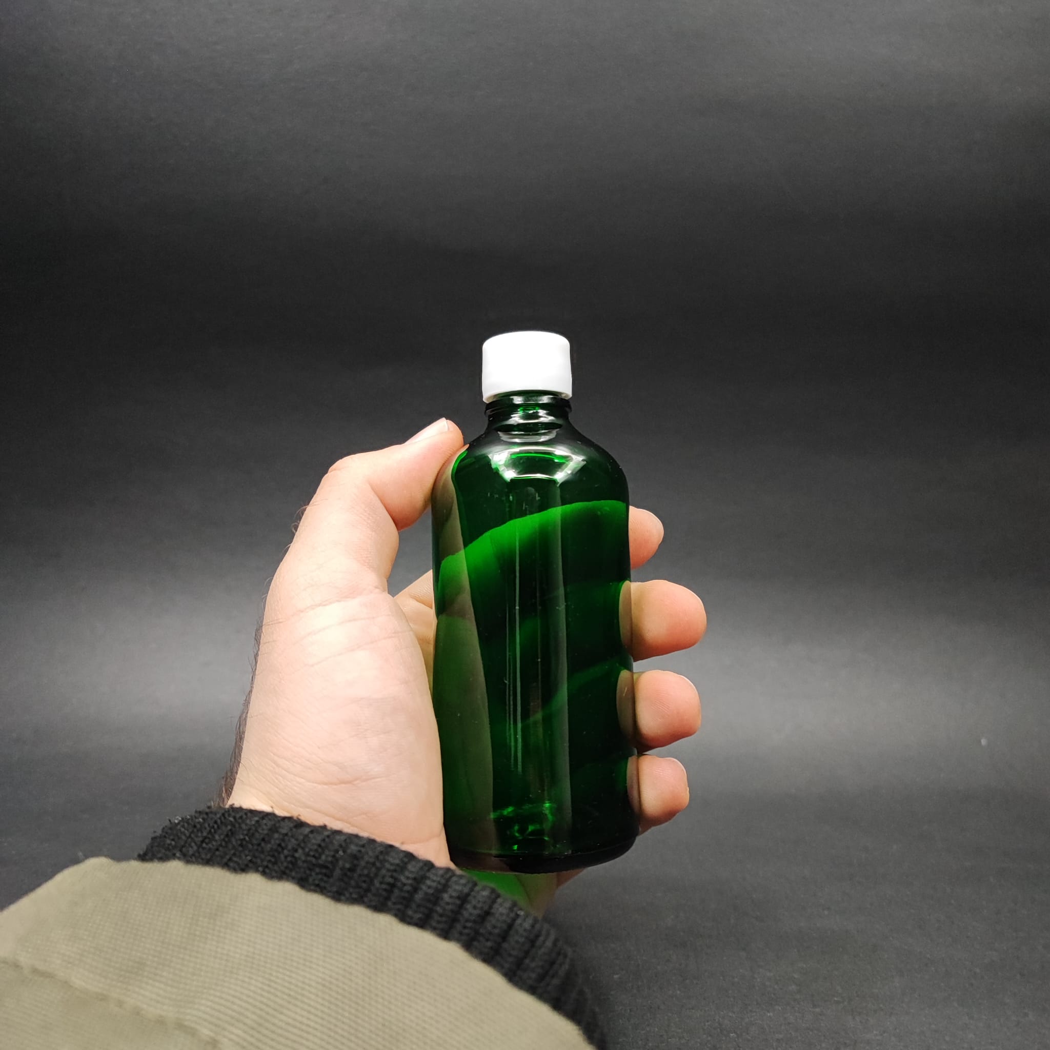 100 CC YEŞİL CAM ŞİŞE + KENDİNDEN CONTALI SIZDIRMAZ BEYAZ KAPAK - 100 ML KAPAKLI CAM ŞİŞE