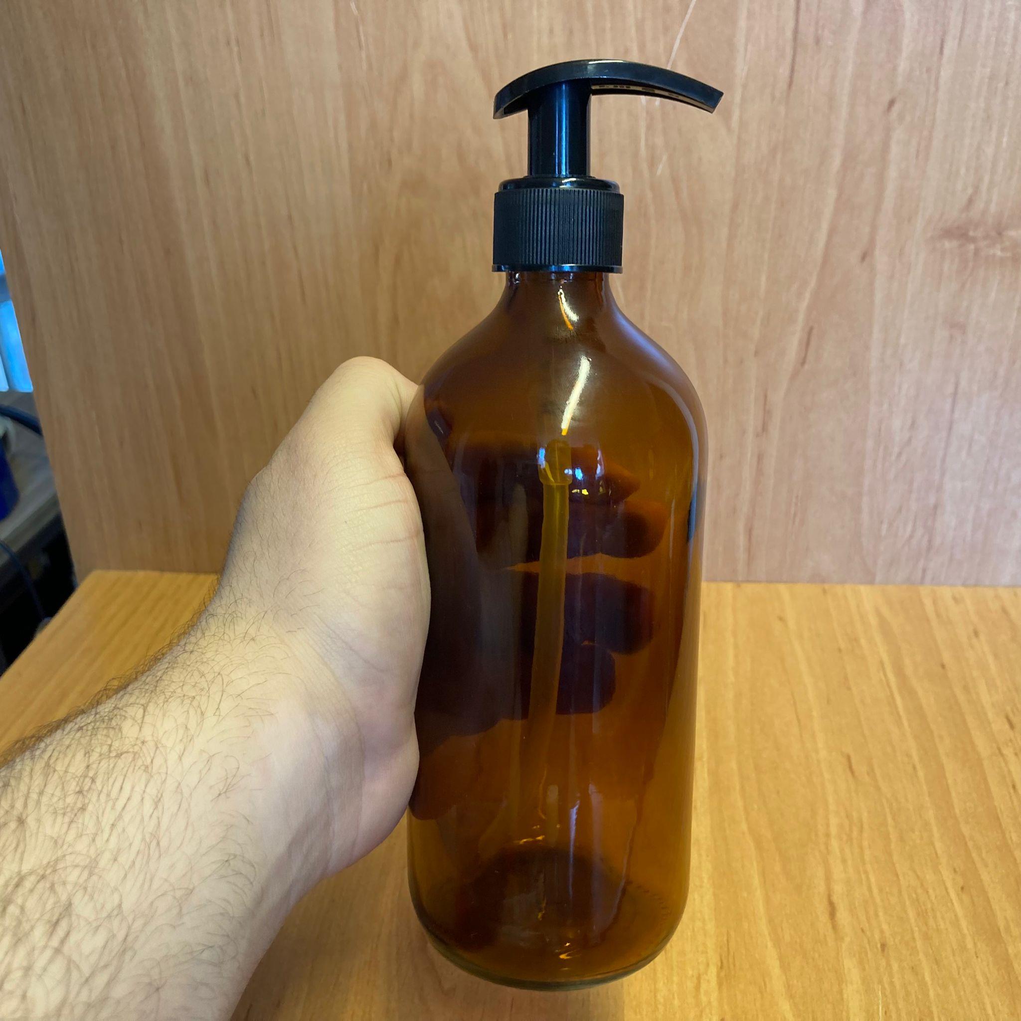 500 CC AMBER TOMBUL CAM ŞİŞE - SİYAH POMPALI - 500 ML KAHVERENGİ POMPALI ŞİŞE