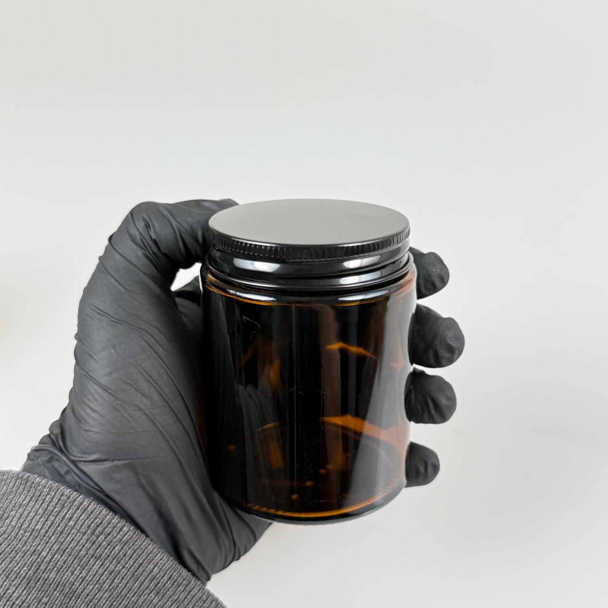 150 CC CAM AMBER KREM KAVANOZU - KÖPÜK CONTALI SIZDIRMAZ SİYAH METAL KAPAKLI - 150 ML KAHVERENGİ KREM KAVANOZU - AMBER MUM KAVANOZU - MEDİKAL KAVANOZ - ORJİNAL AMBER (BOYAMA DEĞİL)