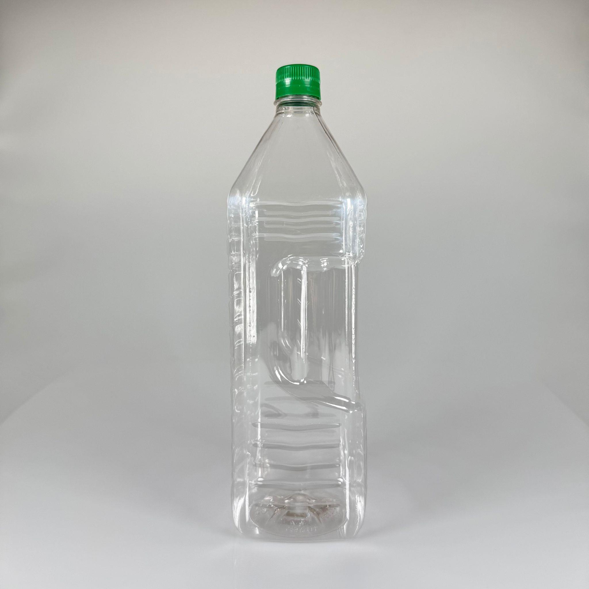 2000 CC KÖŞELİ PET ŞİŞE - YEŞİL KİLİTLİ KAPAKLI 2 LİTRE KARE PLASTİK ŞİŞE - ZEYTİNYAĞ ŞİŞESİ