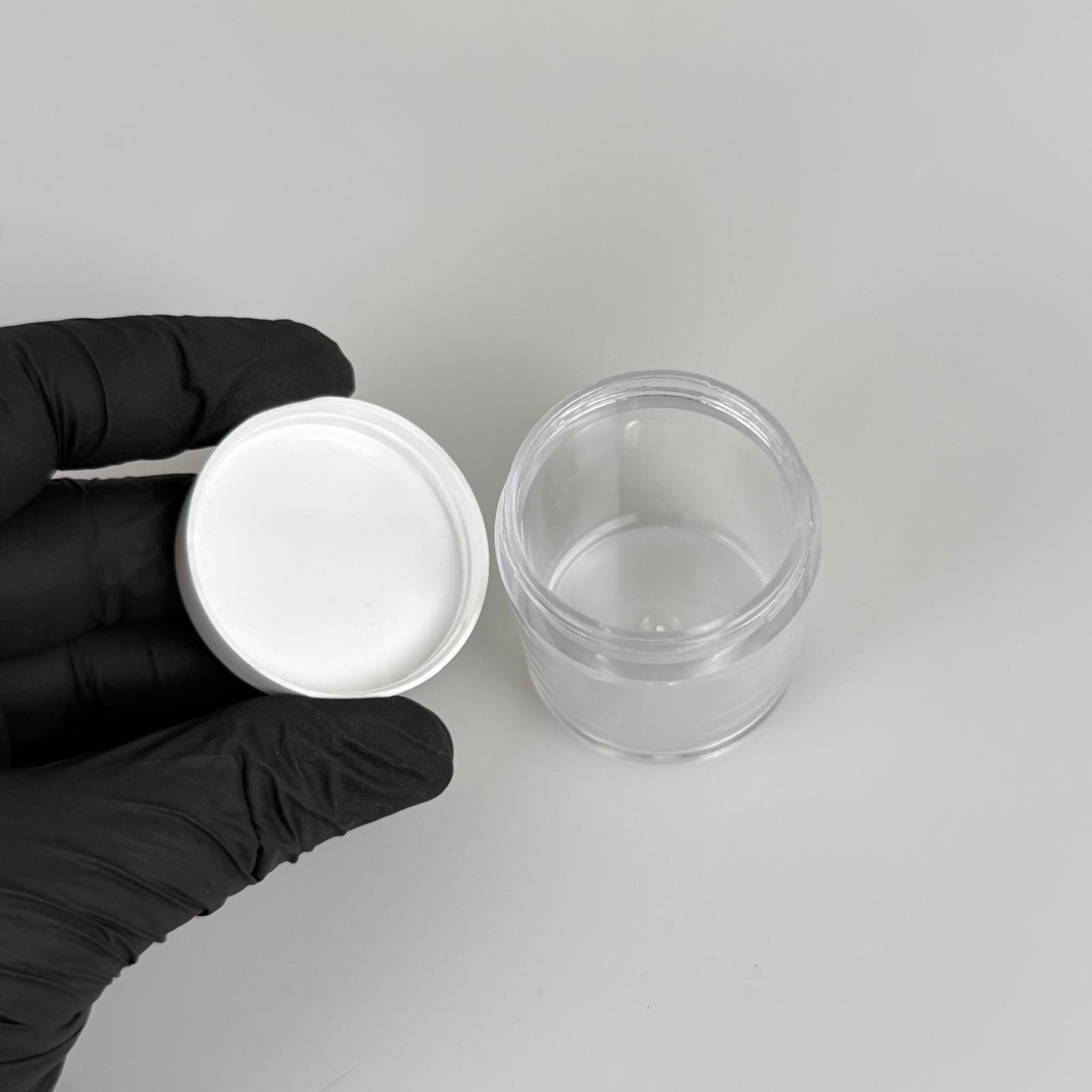 30 CC KRİSTAL KAVANOZ - BEYAZ PLASTİK KAPAKLI - 30 ML KREM KAVANOZ KALIN ŞEFFAF PLASTİK MİKA AKRİLİK