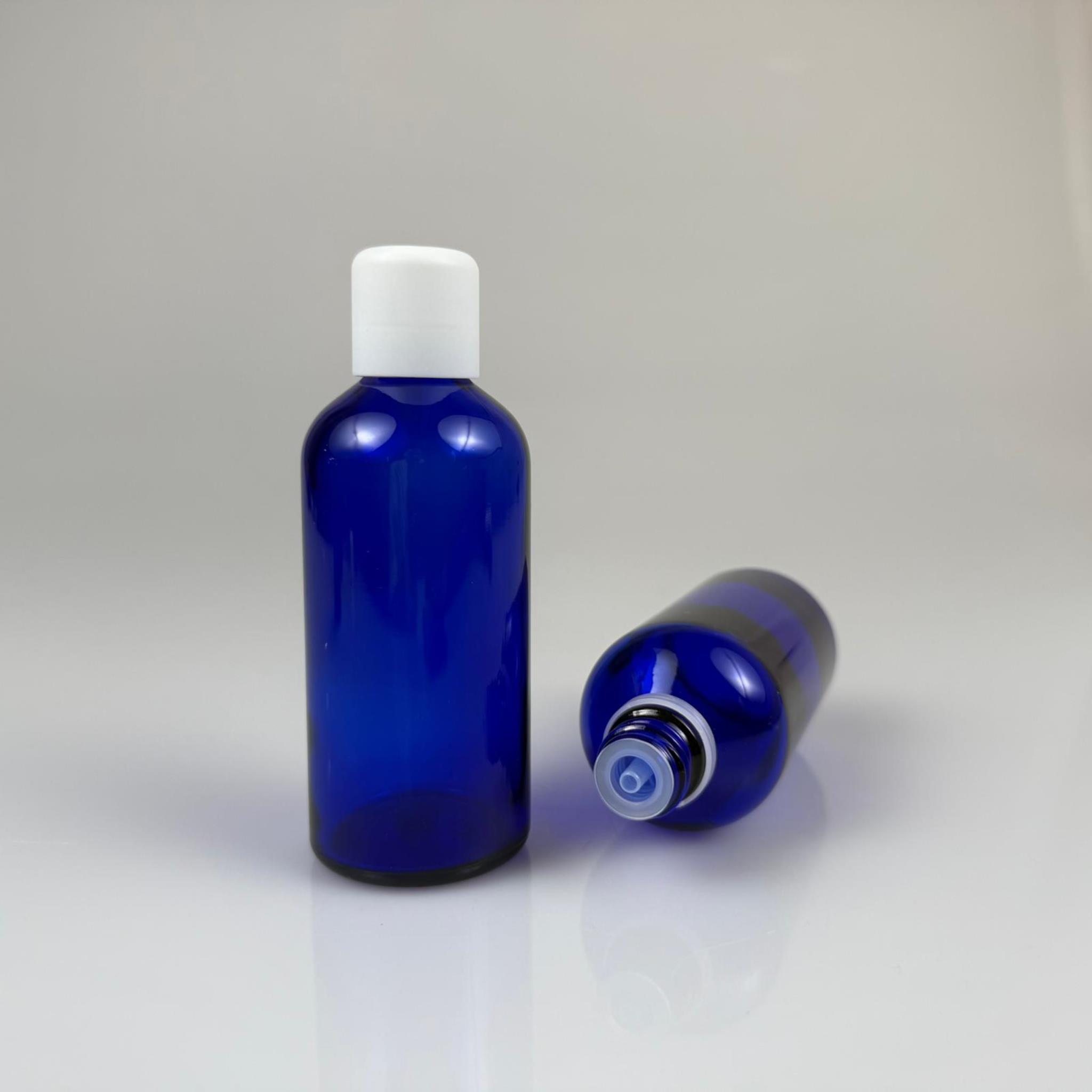 100 CC MAVİ CAM ŞİŞE + İÇTEN DAMLALIKLI ÇOCUK KİLİTLİ BEYAZ KAPAK - MAVİ 100 ML KİLİT KAPAKLI DAMLATMALI ŞİŞE