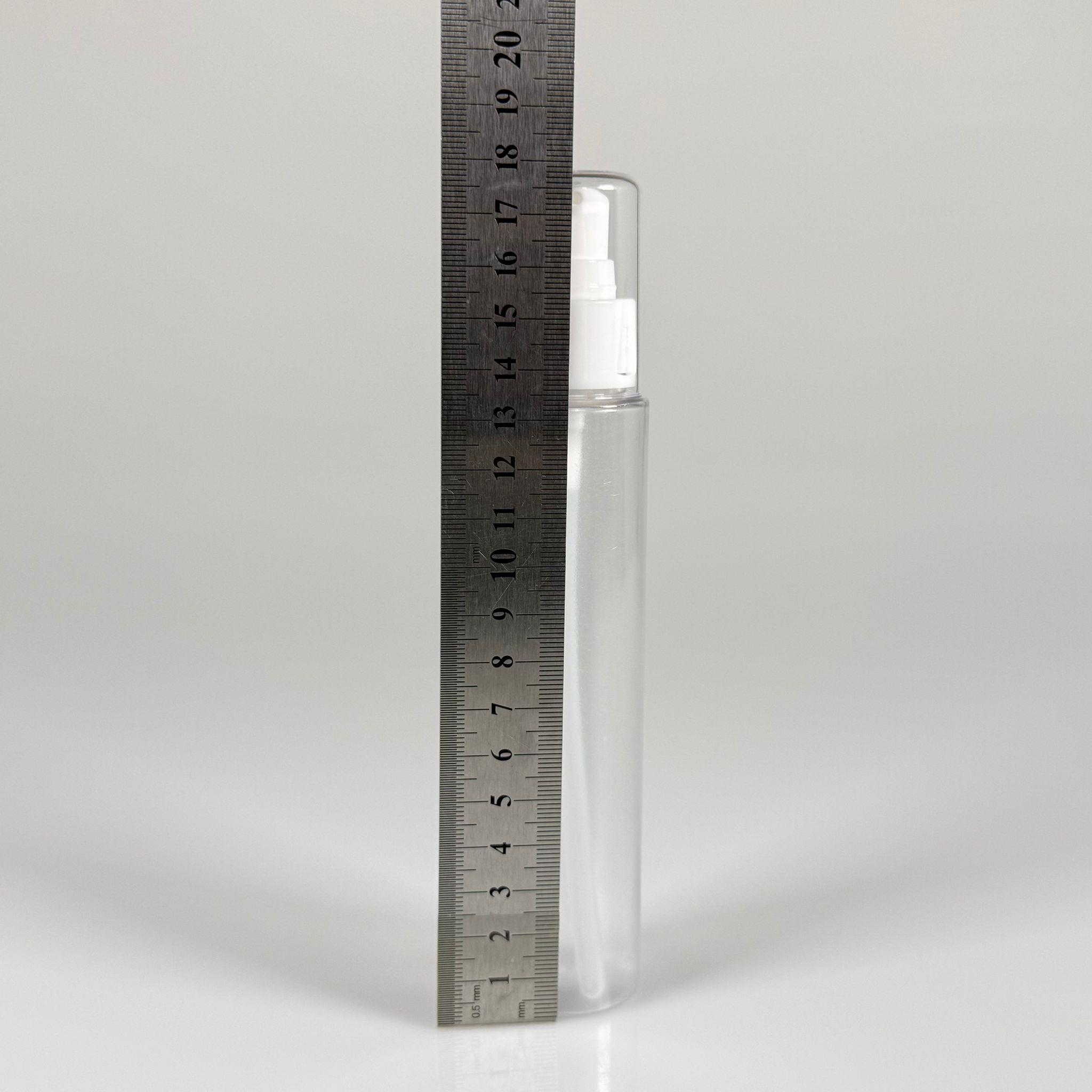 100 CC UZUN SİLİNDİR BUĞULU PET ŞİŞE (24 GR)  - BEYAZ LOSYON POMPALI - 100 ML BİBERİYE SUYU, LAVANTA YAĞI, SAÇ SERUM, TONİK VB İÇİN PLASTİK KOZMETİK AMBALAJLARI