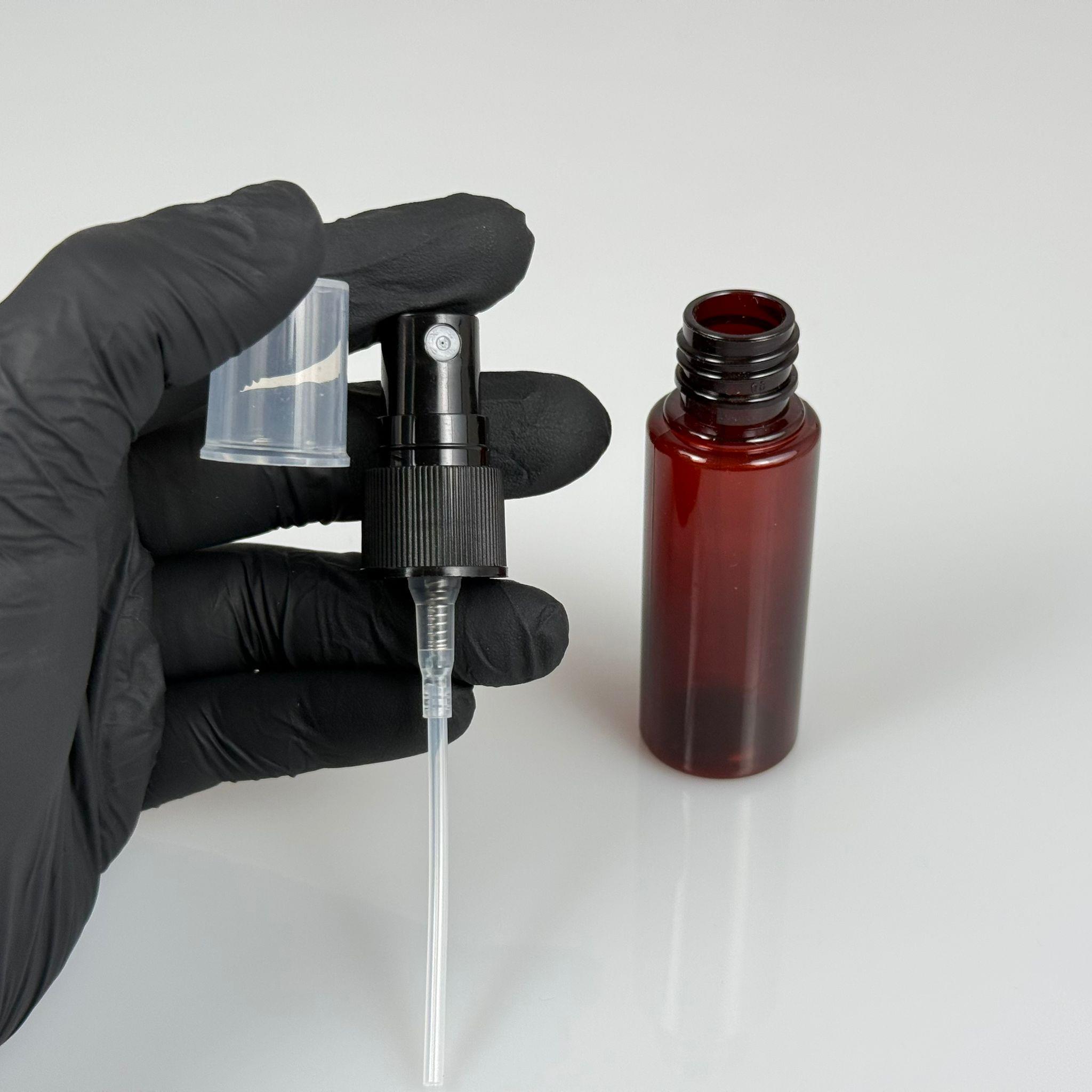 30 CC AMBER PET ŞİŞE - SİYAH SPREYLİ TESTER 30 ML PLASTİK ŞİŞE