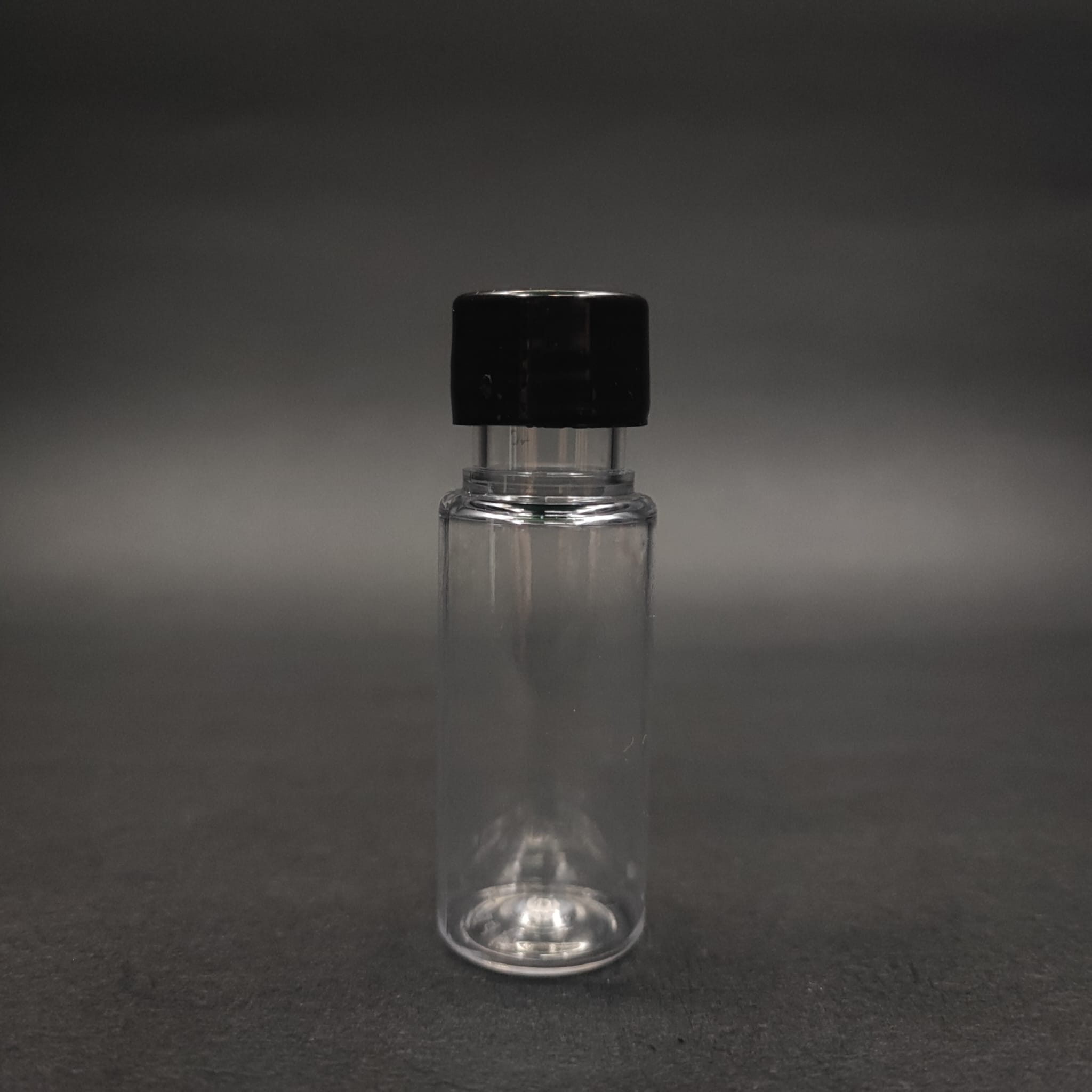 15 CC ŞEFFAF PLASTİK ŞİŞE + KENDİNDEN CONTALI SIZDIRMAZ SİYAH KAPAK - 15 ML KAPAKLI PET ŞİŞE