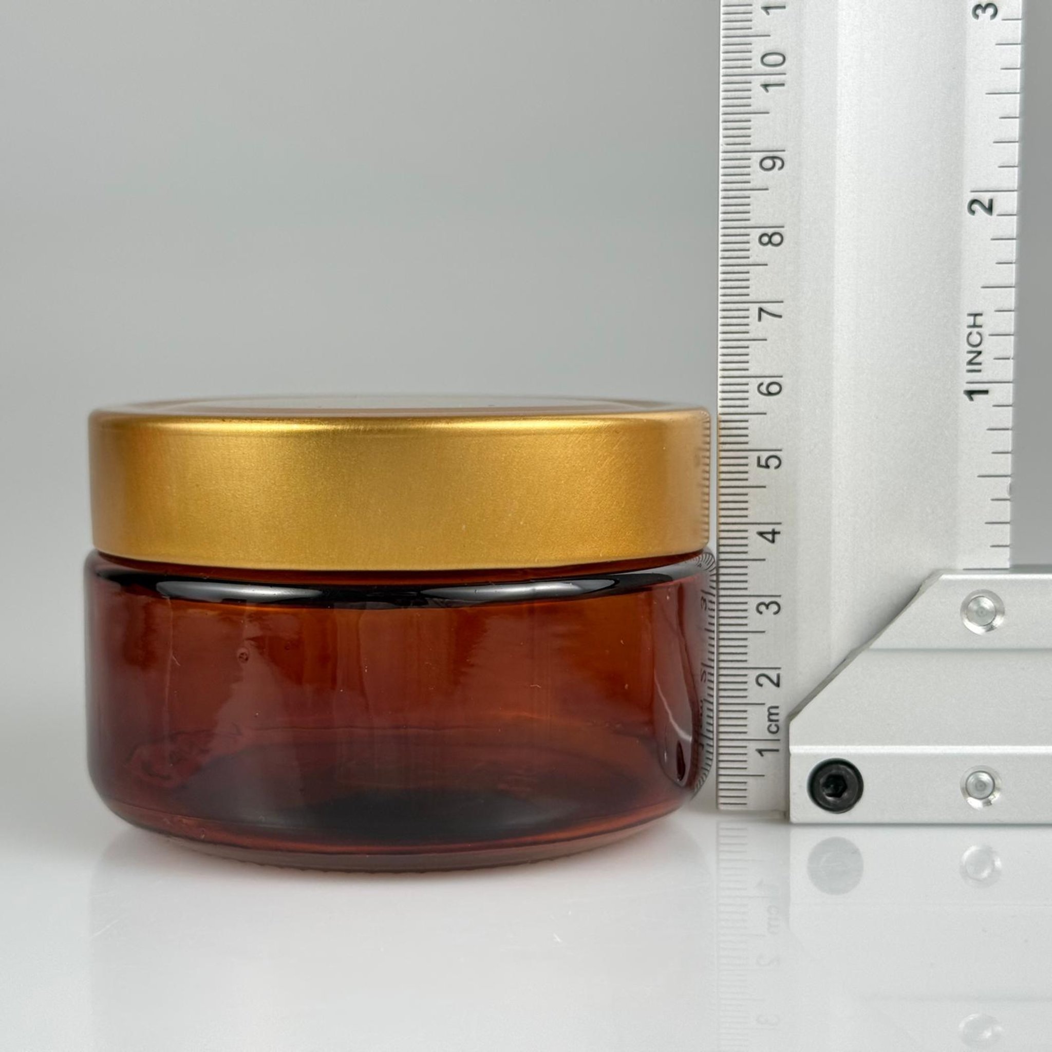 230 CC AMBER CAM KAVANOZ (82 AĞIZ) + 82 MM GOLD AKILLI DERİNN KAPAKLI TAKIM - 230 ML KAHVERENGİ KAVANOZ
