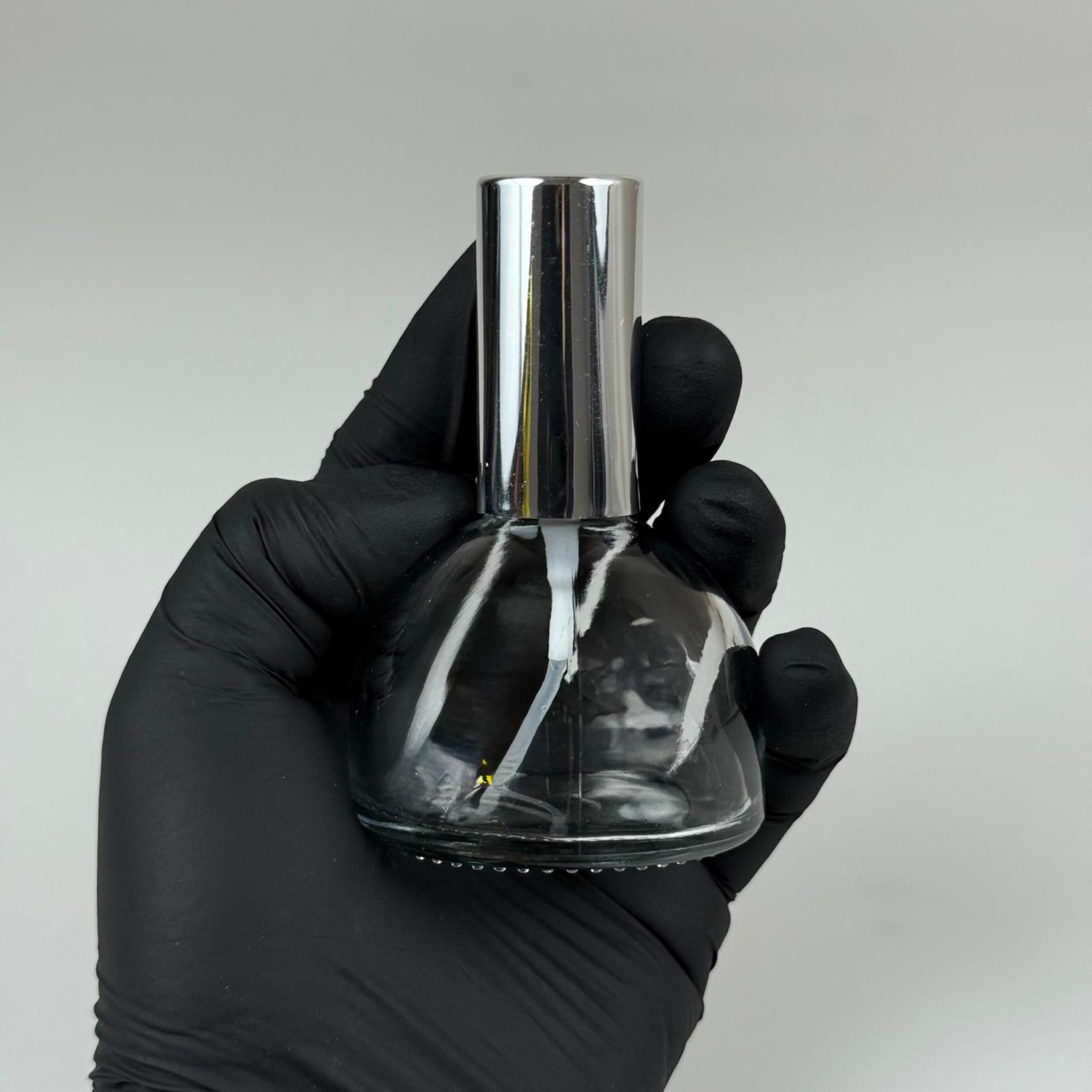 50 CC KUBBE CAM ŞİŞE + GÜMÜŞ SPREY FISFIS - 50 ML HEDİYELİK CAM KOLONYA ŞİŞESİ - PARFÜM ESANS ŞİŞESİ - DÜĞÜN, NİŞAN, SÖZ, KINA, CENAZE, PROMOSYON, PARFÜM İÇİN HEDİYELİK KOLONYA ŞİŞELERİ