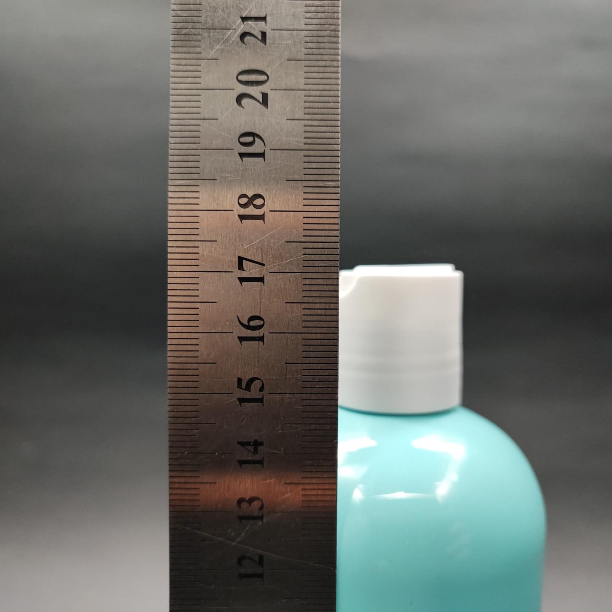 400 CC OVAL BOYUNLU SİLİNDİR PET ŞİŞE (30 GR) - BEYAZ DİSKTOP ŞAMPUAN KAPAKLI - 400 ML PLASTİK ŞİŞE - TURKUAZ