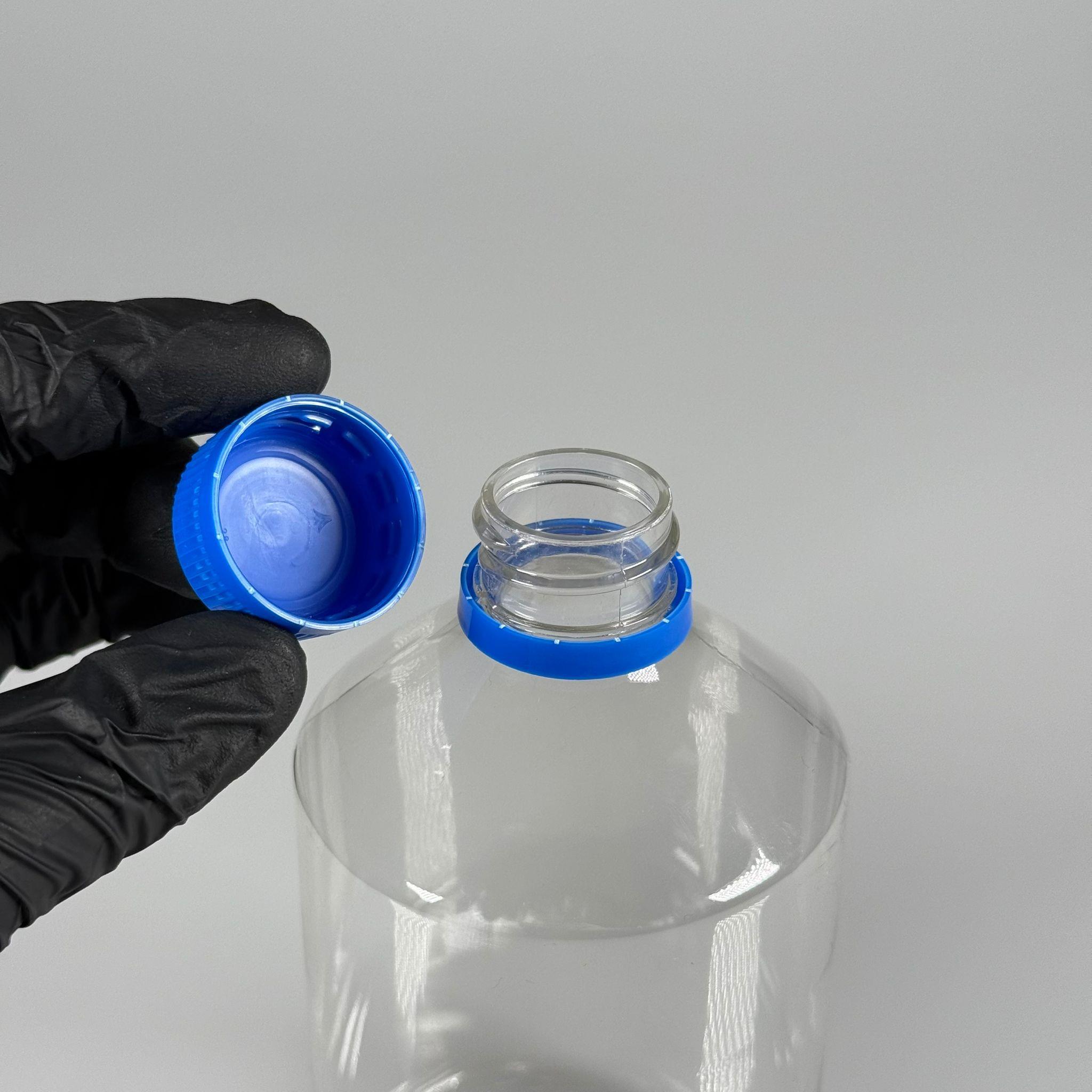 500 CC KÜT BOYUNLU ŞEFFAF PET ŞİŞE  - MAVİ KİLİTLİ KAPAKLI - 500 ML KALIN PET ŞİŞE