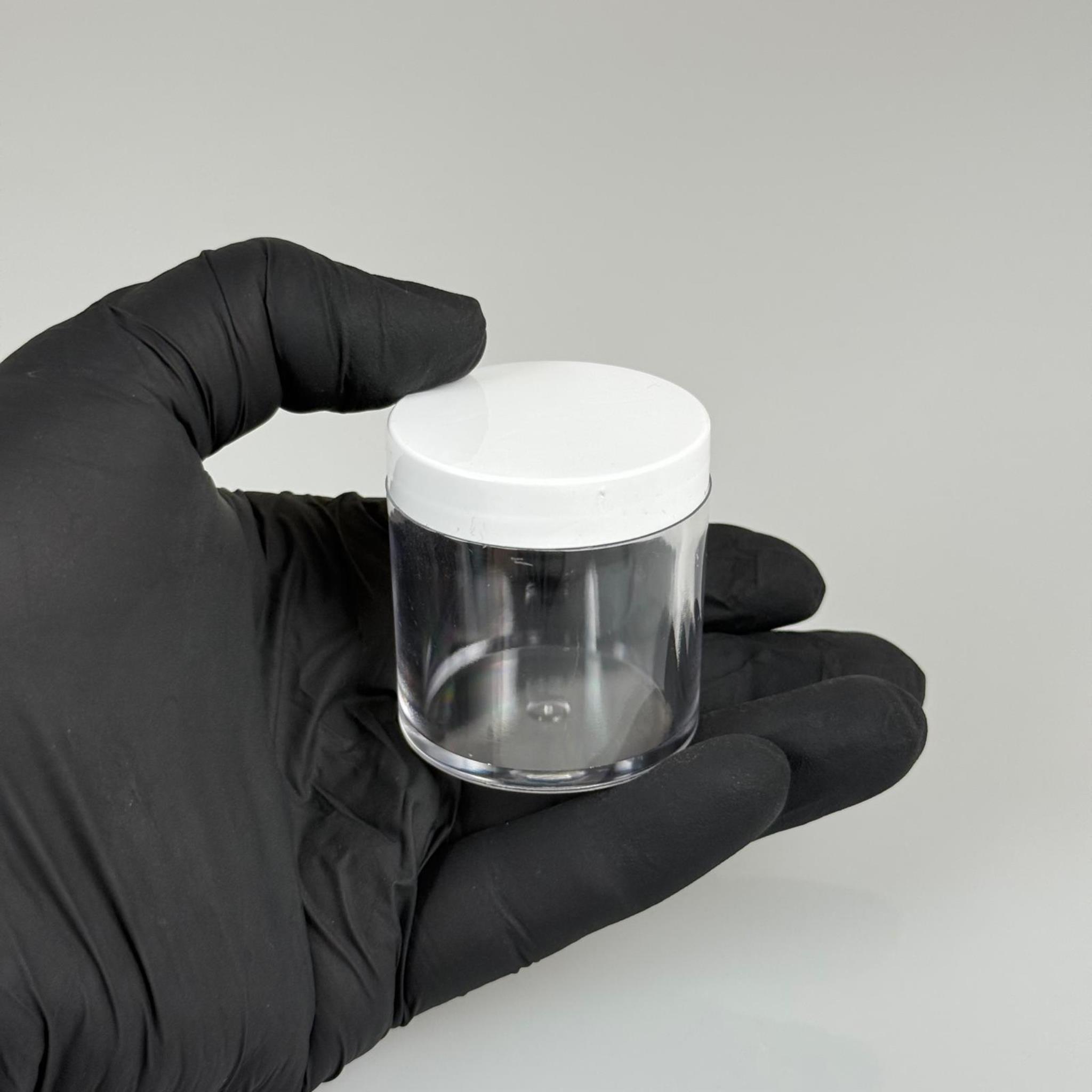 30 CC KRİSTAL KAVANOZ - BEYAZ PLASTİK KAPAKLI - 30 ML KREM KAVANOZ KALIN ŞEFFAF PLASTİK MİKA AKRİLİK