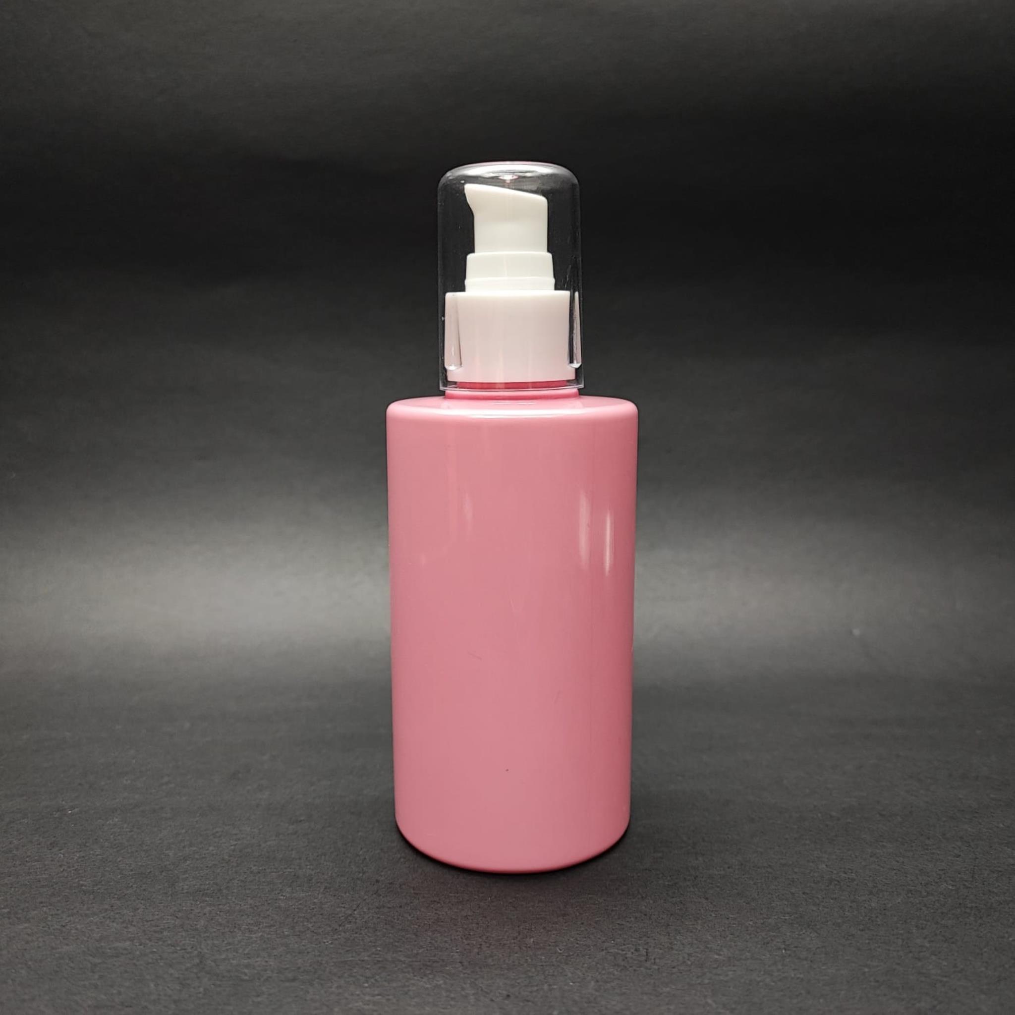 200 CC KÜT BOYUNLU SİLİNDİR PET ŞİŞE (24 GR) - BEYAZ LOSYON POMPALI - 200 ML PLASTİK ŞİŞE - PEMBE