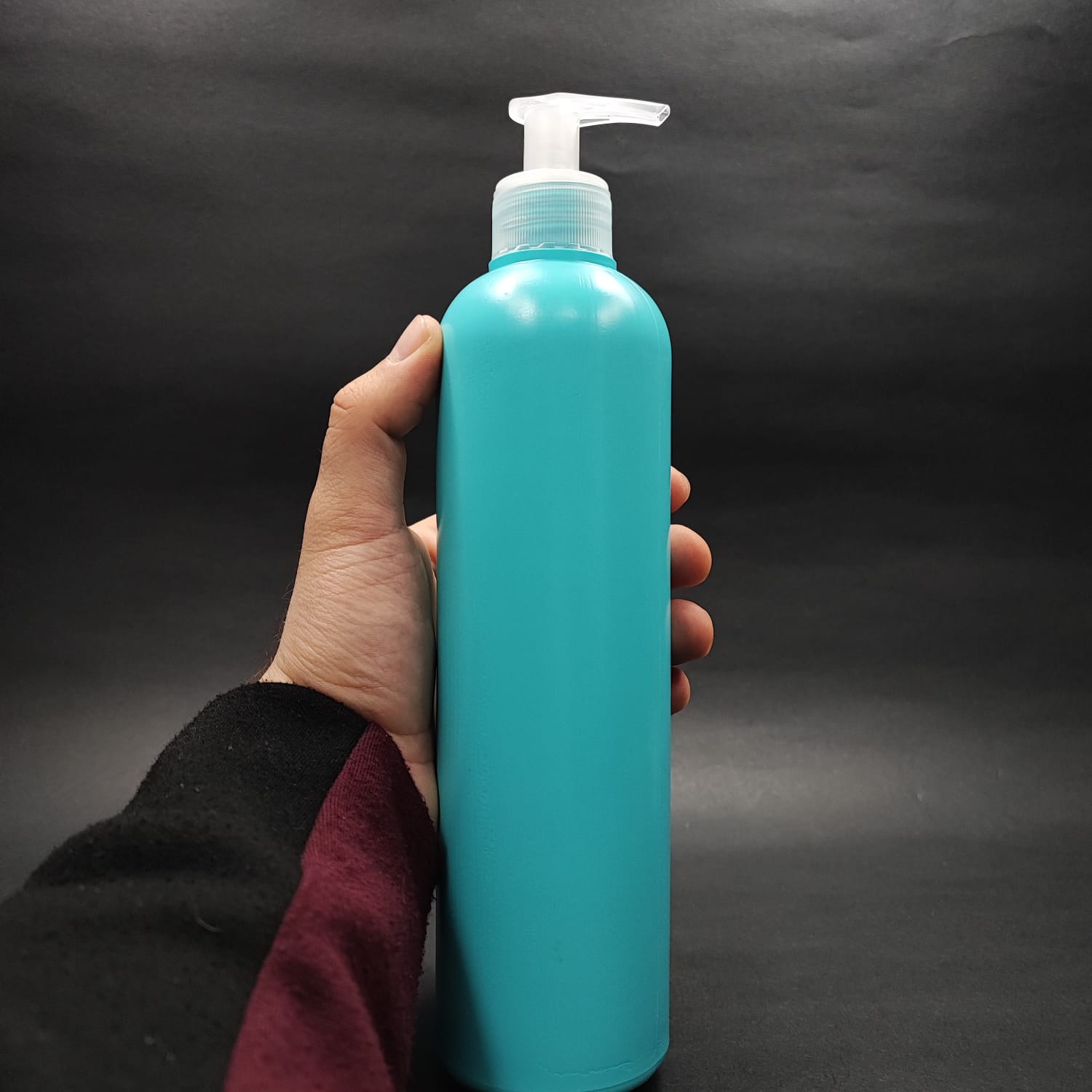 500 CC TURKUAZ POLİETİLEN PE ŞAMPUAN ŞİŞESİ - ŞEFFAF SIVI SABUN POMPALI - 500 ML PE ŞAMPUAN ŞİŞESİ