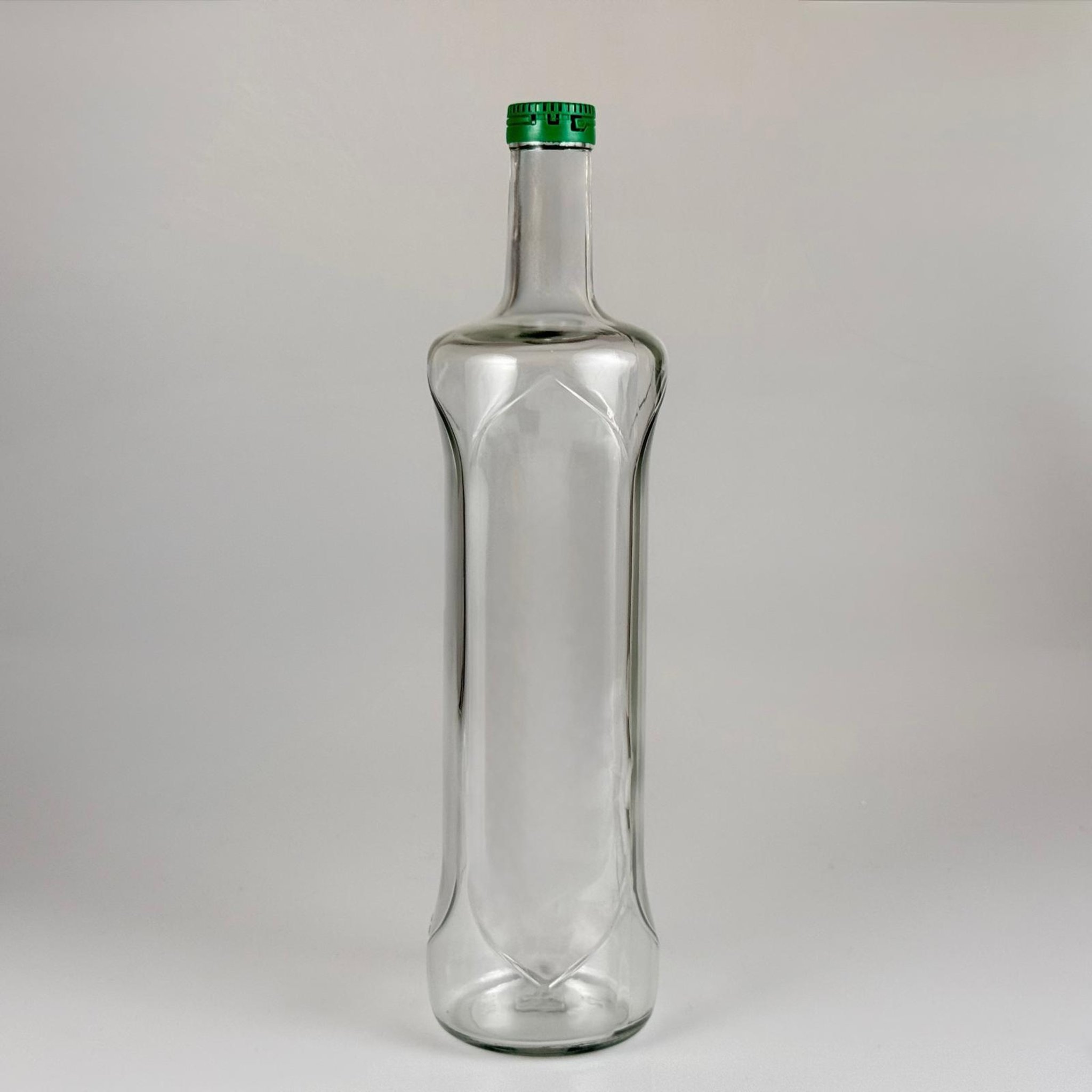 1000 CC DESENLİ DORİKA ŞEFFAF CAM ŞİŞE + YANDAN YIRTMAÇLI YEŞİL ÇAKMA KAPAKLI TAKIM - 1000 ML MANTAR TIPALI ÇAKMA AĞIZ  CAM ŞİŞE