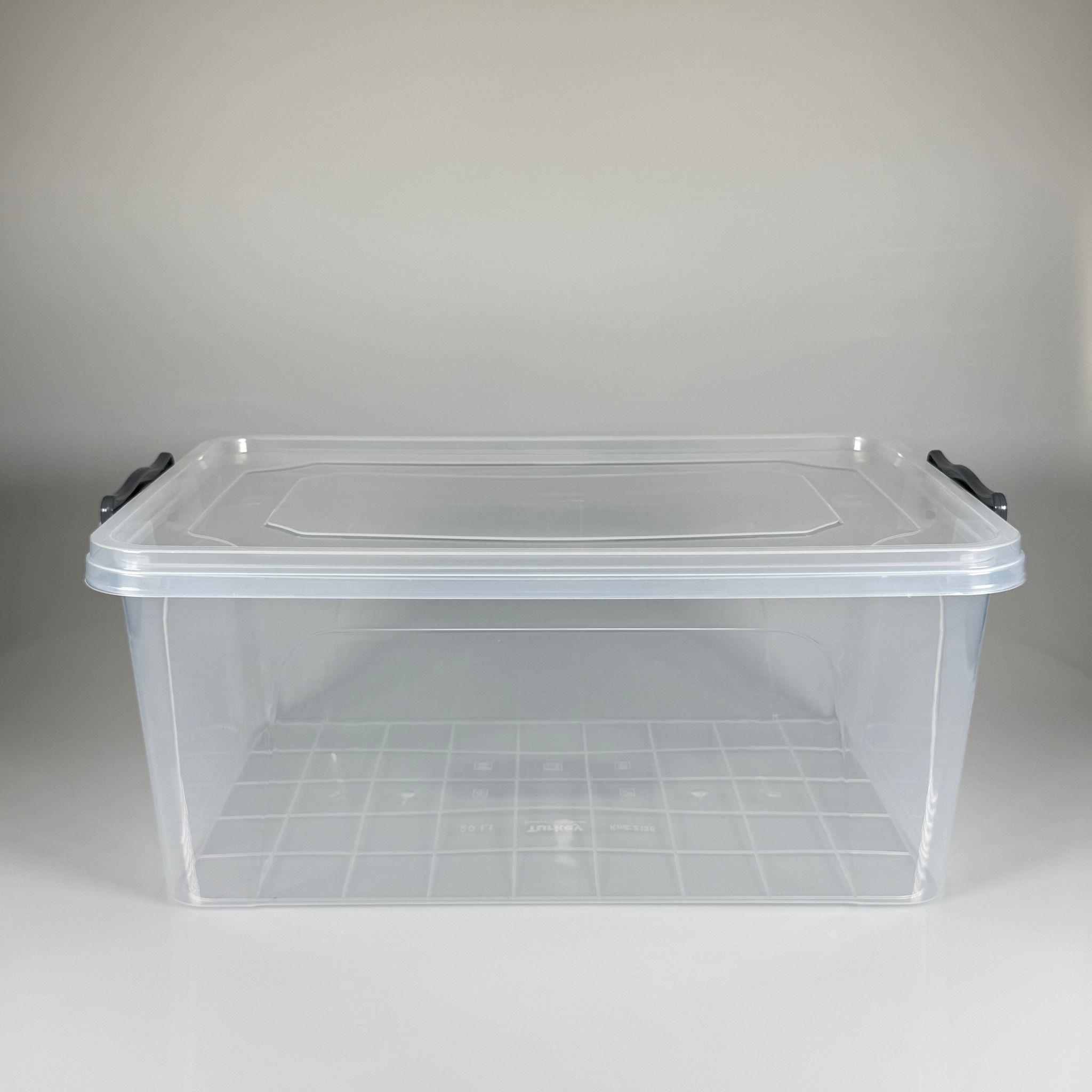 SAKLAMA KABI - DİKDÖRTGEN - 20 LİTRE - 48X30 CM YÜKSEKLİK 19 CM - TEKERLEKLİ SAKLAMA KABI